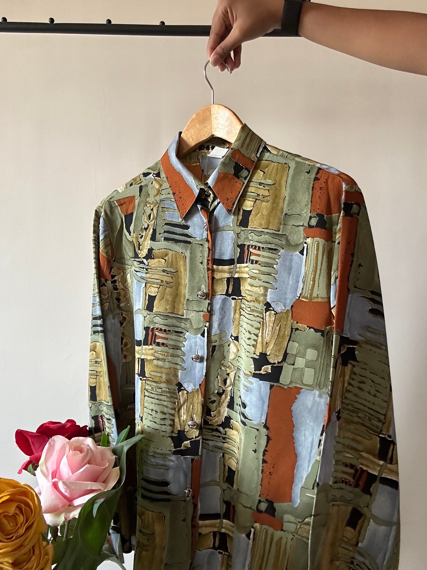 Vintage Abstract Print Vintage Shirt