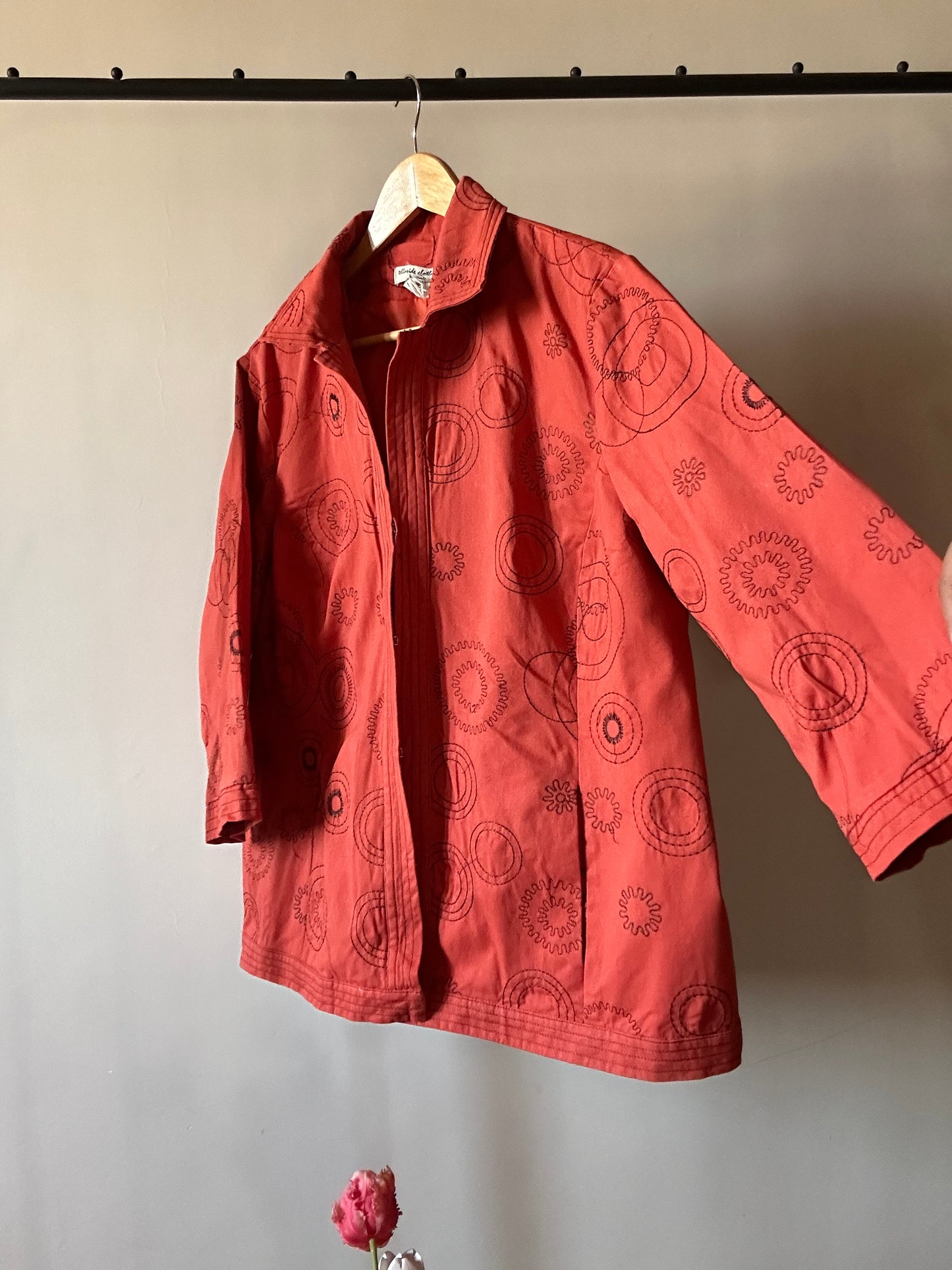 Vintage Telluride Clothing Co. Orange Embroidered Shaket