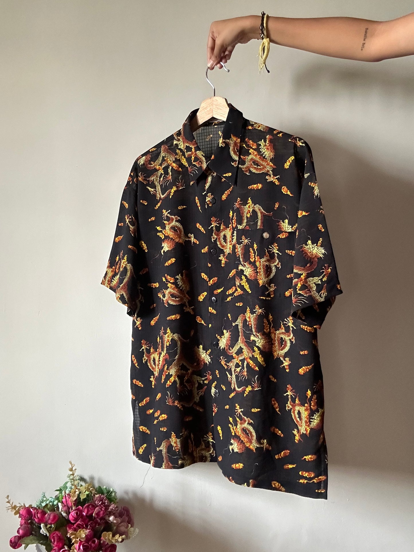 Fashion Studios Vintage Dragon Print Shirt