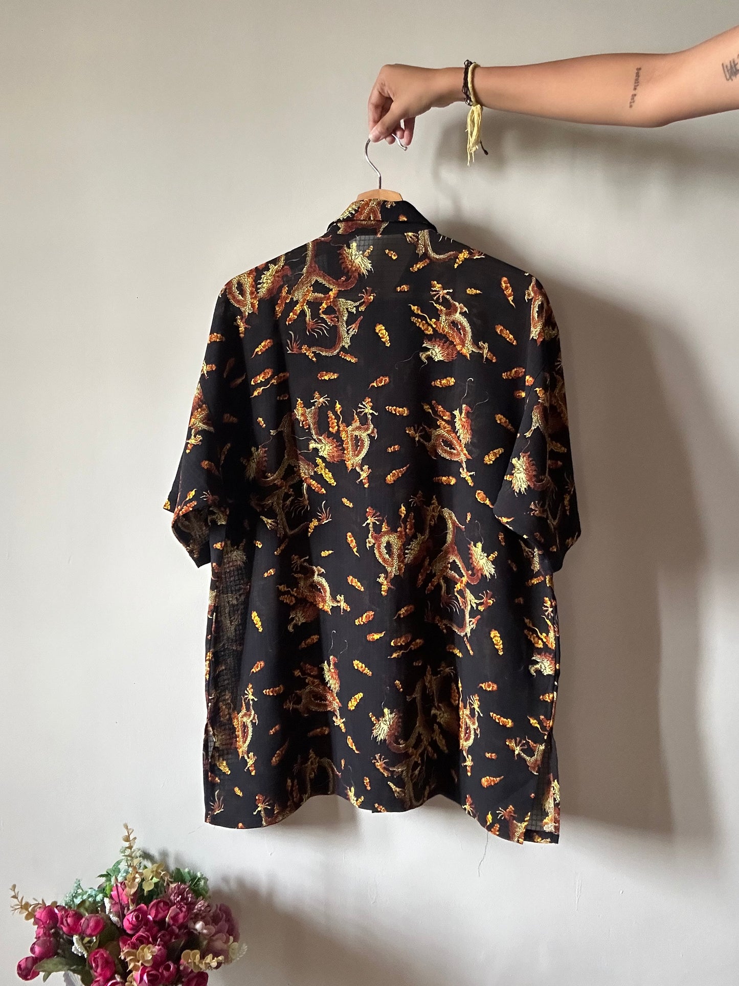 Fashion Studios Vintage Dragon Print Shirt