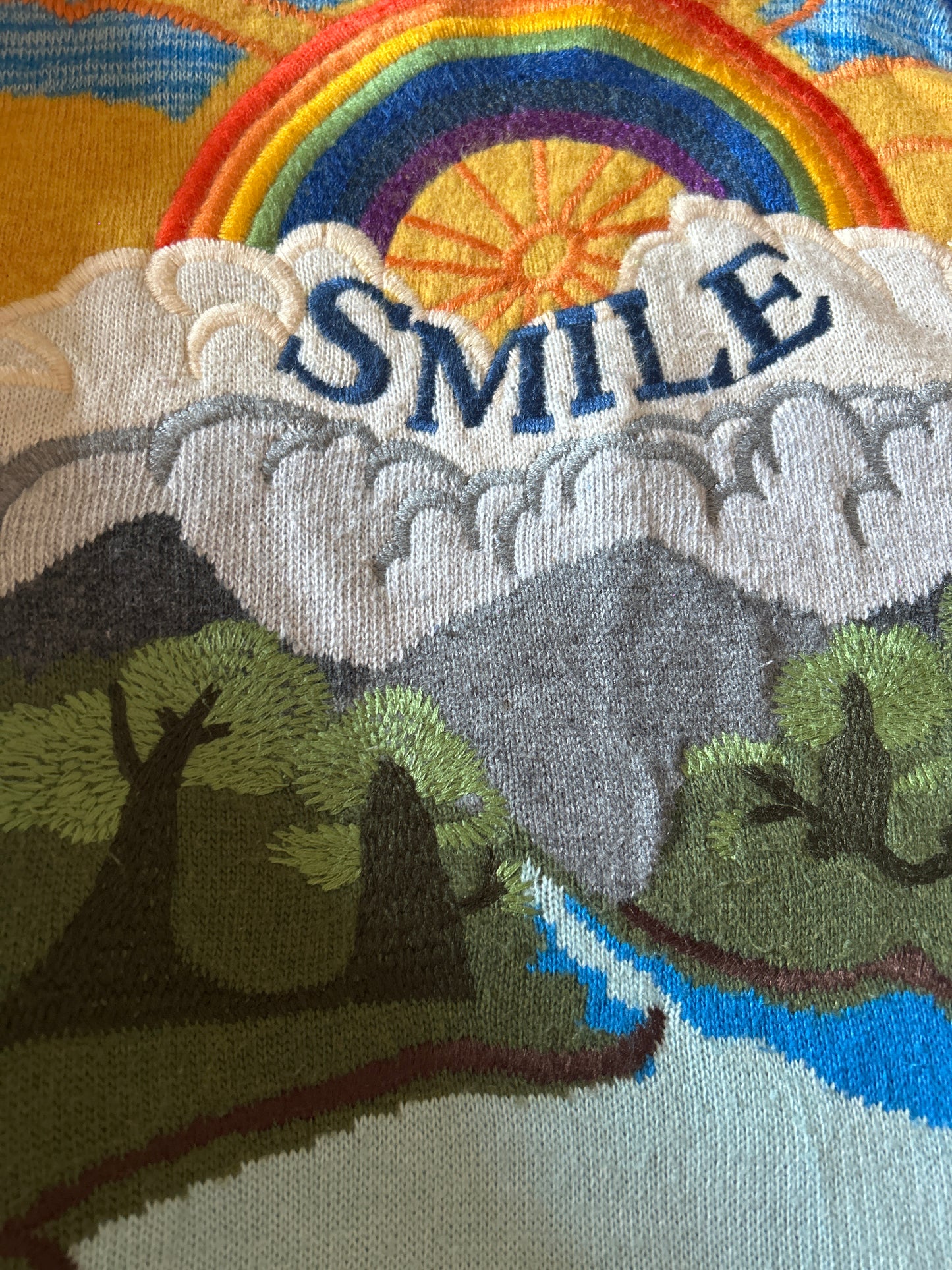 Vintage Smile Embroidered Pullover