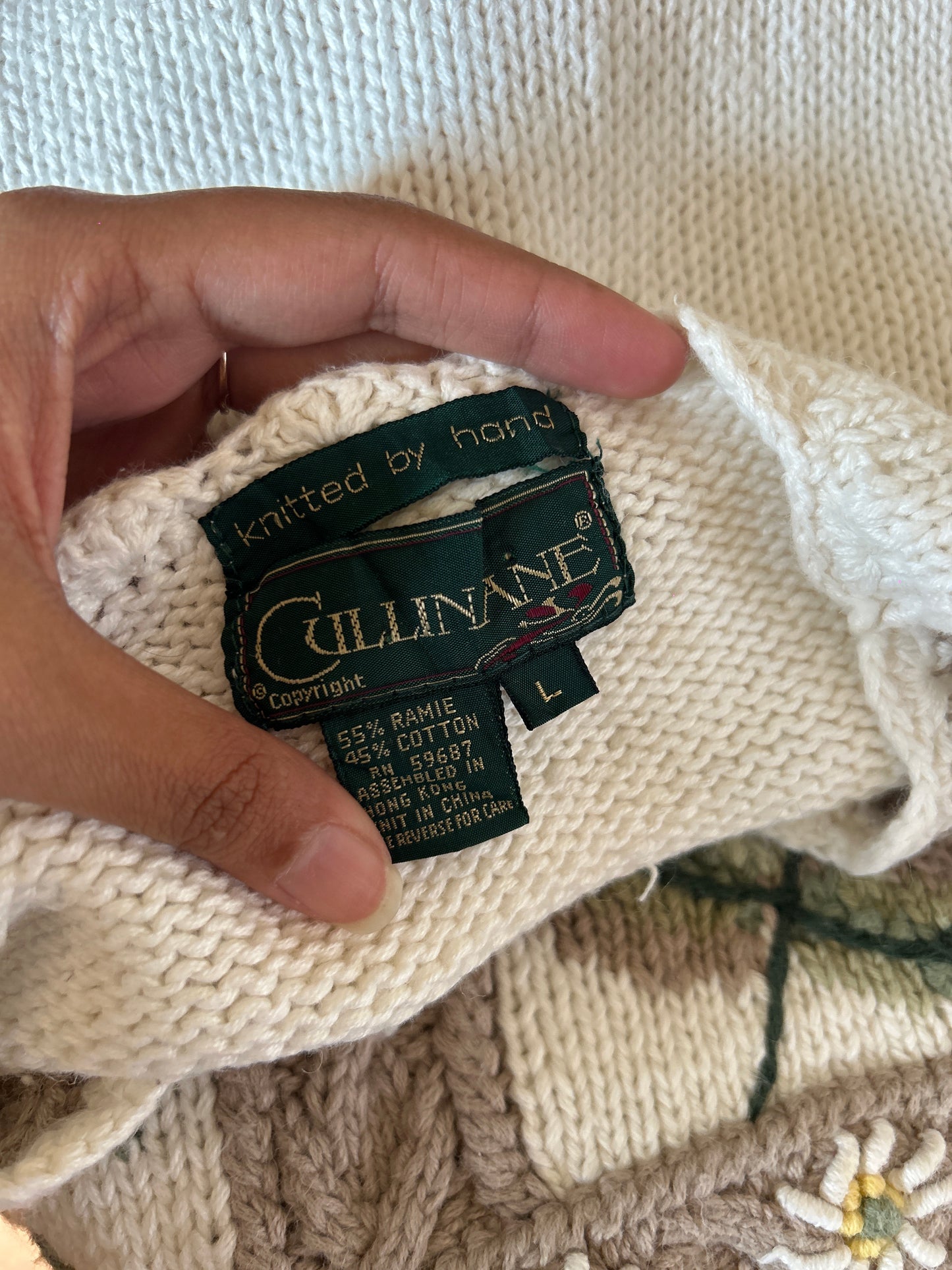 Vintage Cullinane HandKnit Pullover With Embroidery