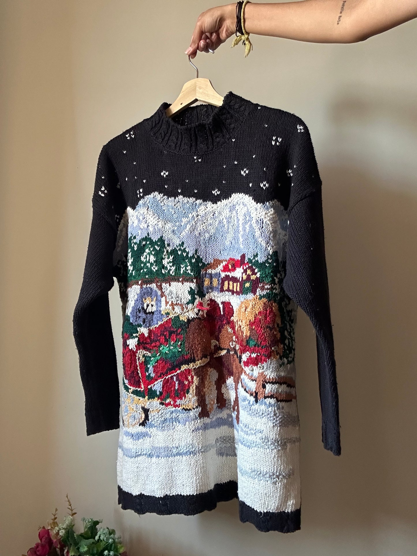 Vintage Tiara Christmas Village Pullover