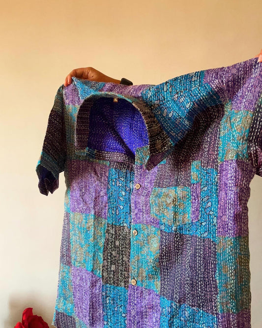 Sea Side Kantha Embroidered Handmade Shirt