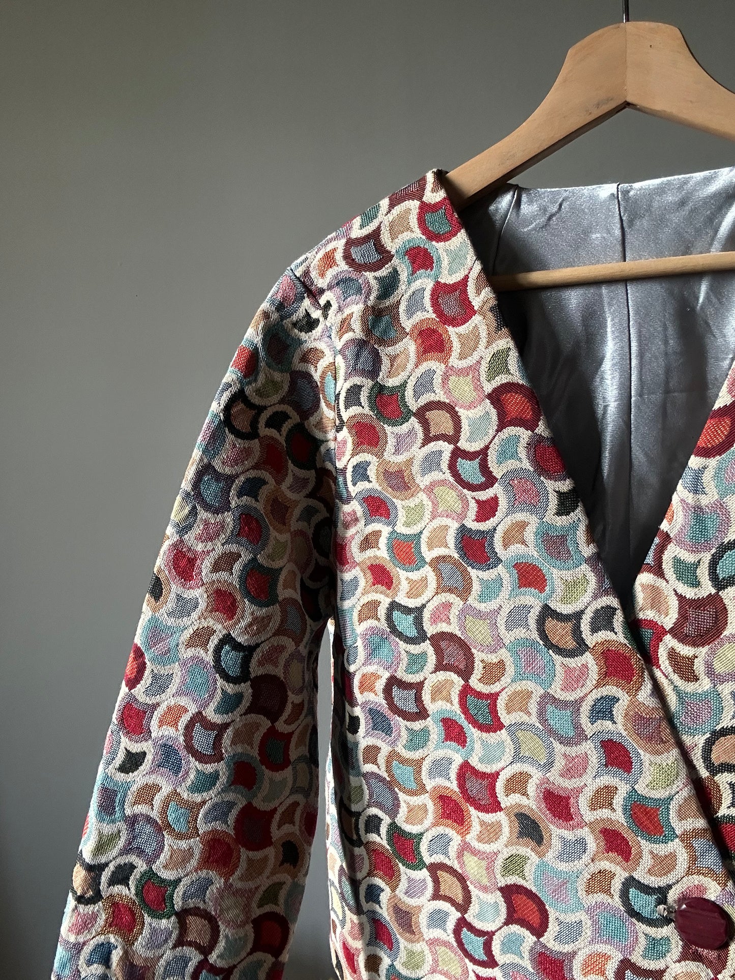 Vintage Abstract 90s Pattern Weaved Blazer