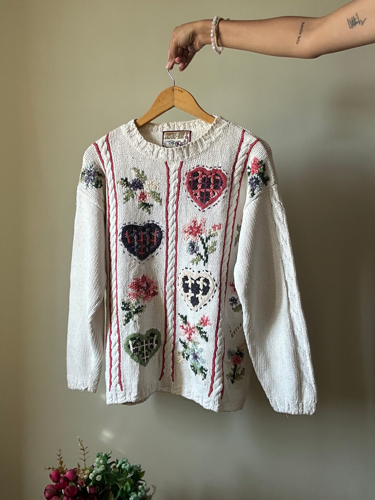 Crystal Kobe Vintage Hand Embroidered Pullover