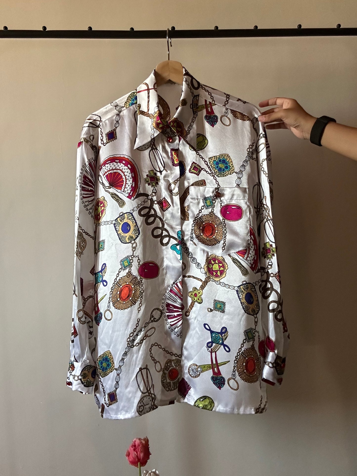 Vintage Betty Barclay Baroque Print Shirt