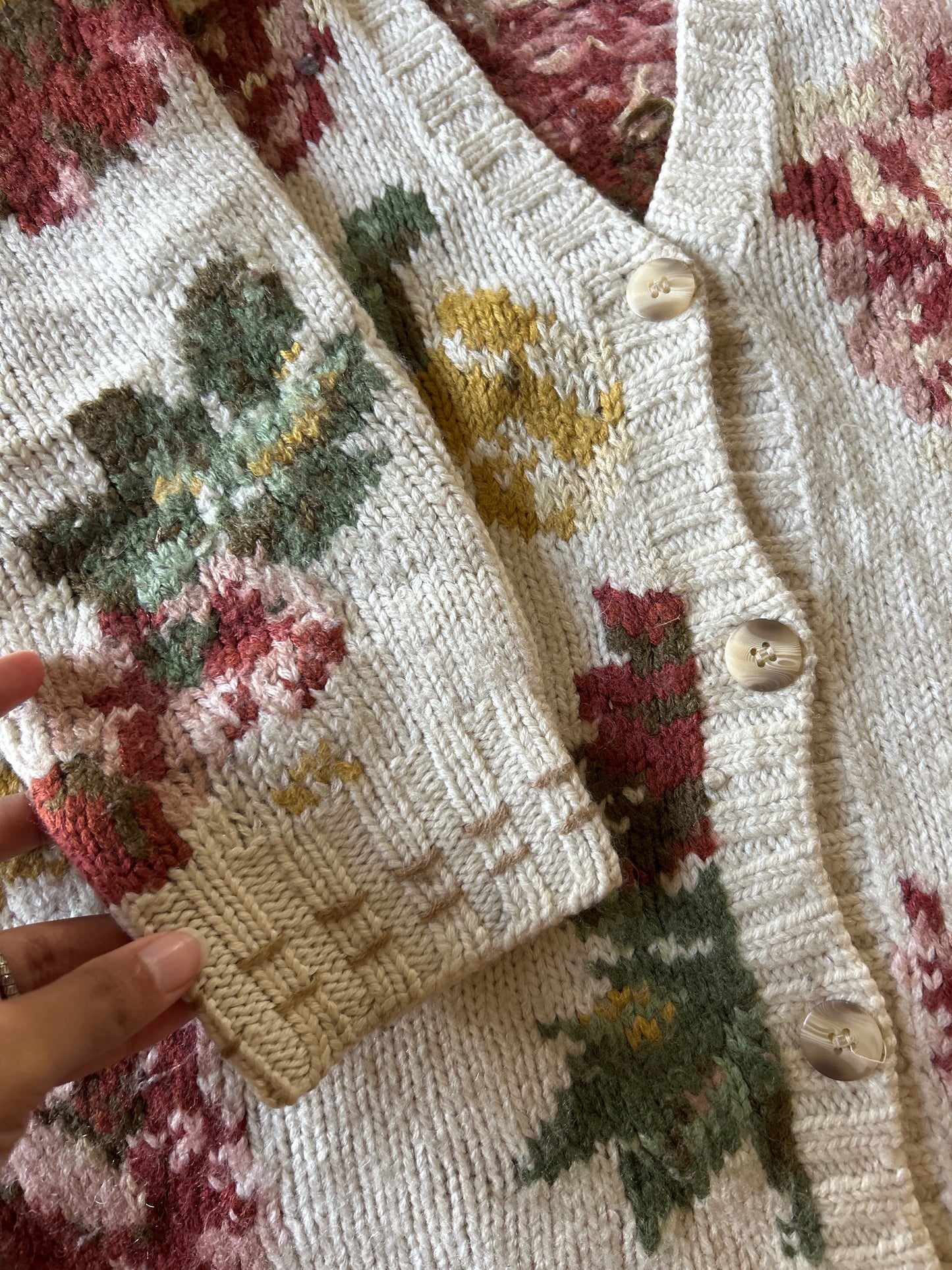 Giorgio Kauter Vintage Hand Knit Floral Cardigan