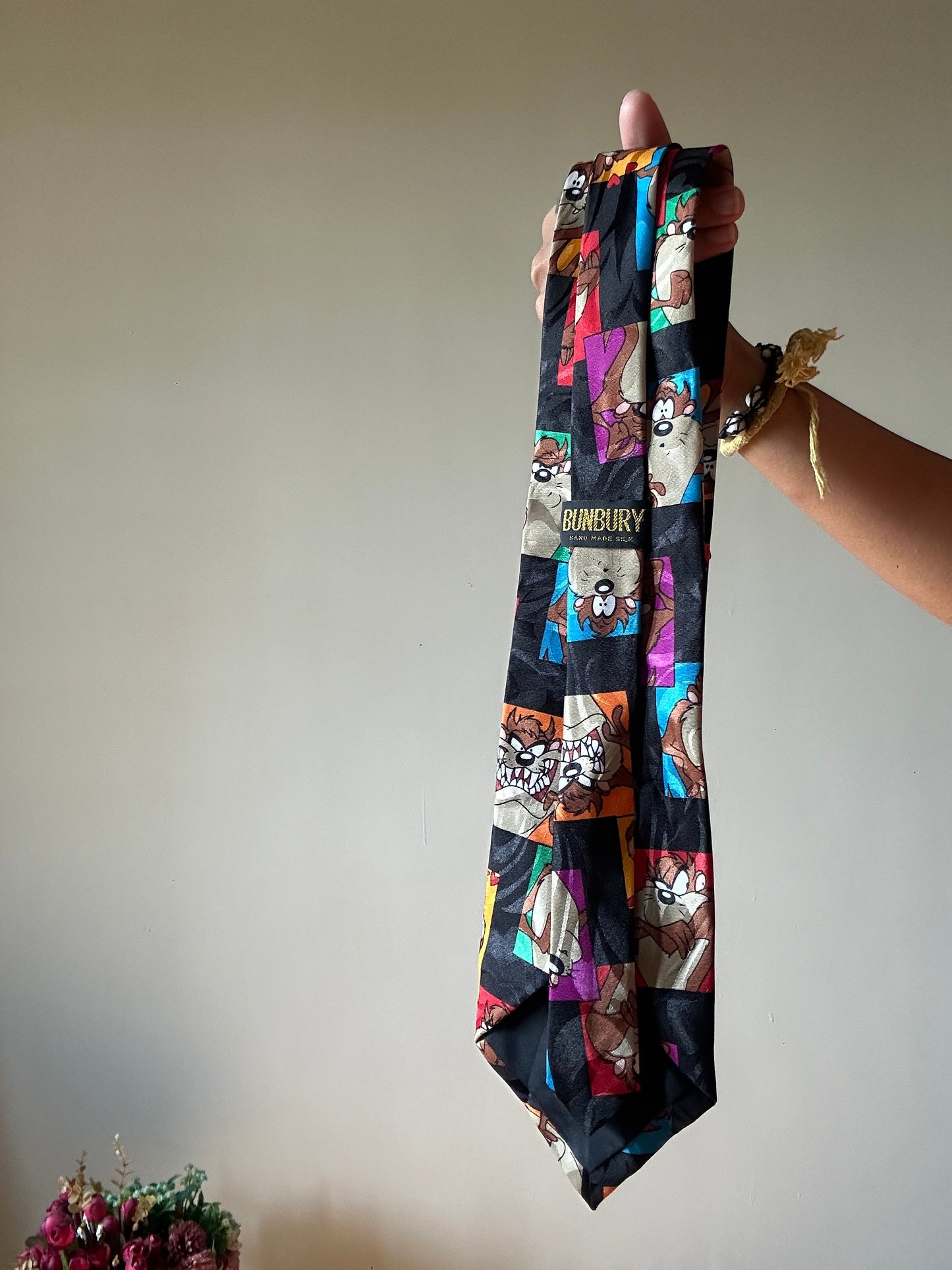 Bunbury Vintage 90s Looney Tuns Tasmanian Devil Handmade Tie