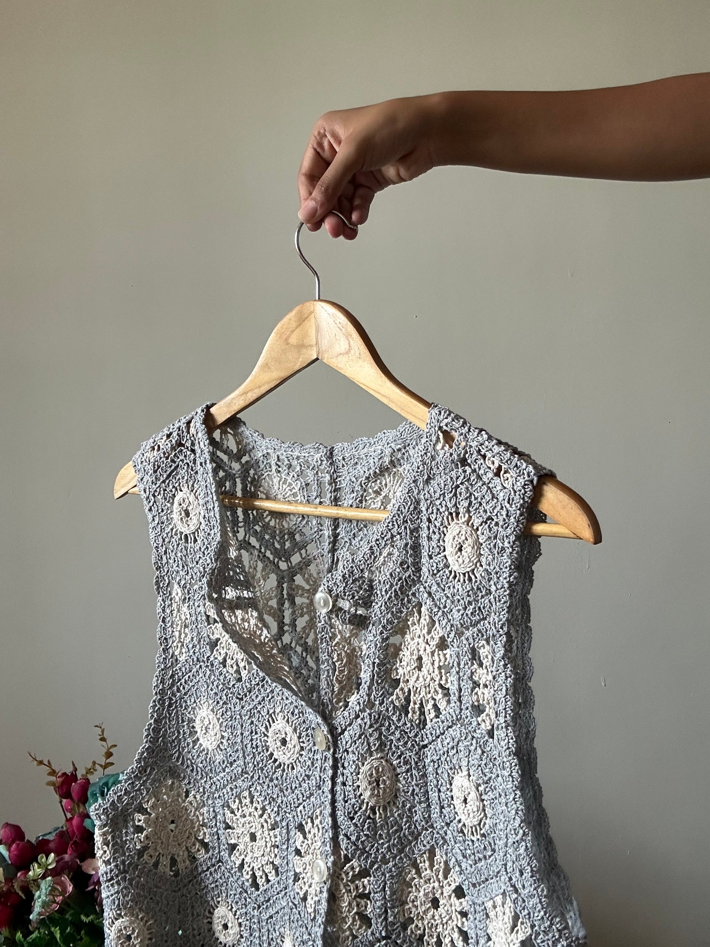 Samansa Mos2 Vintage Crochet Vest