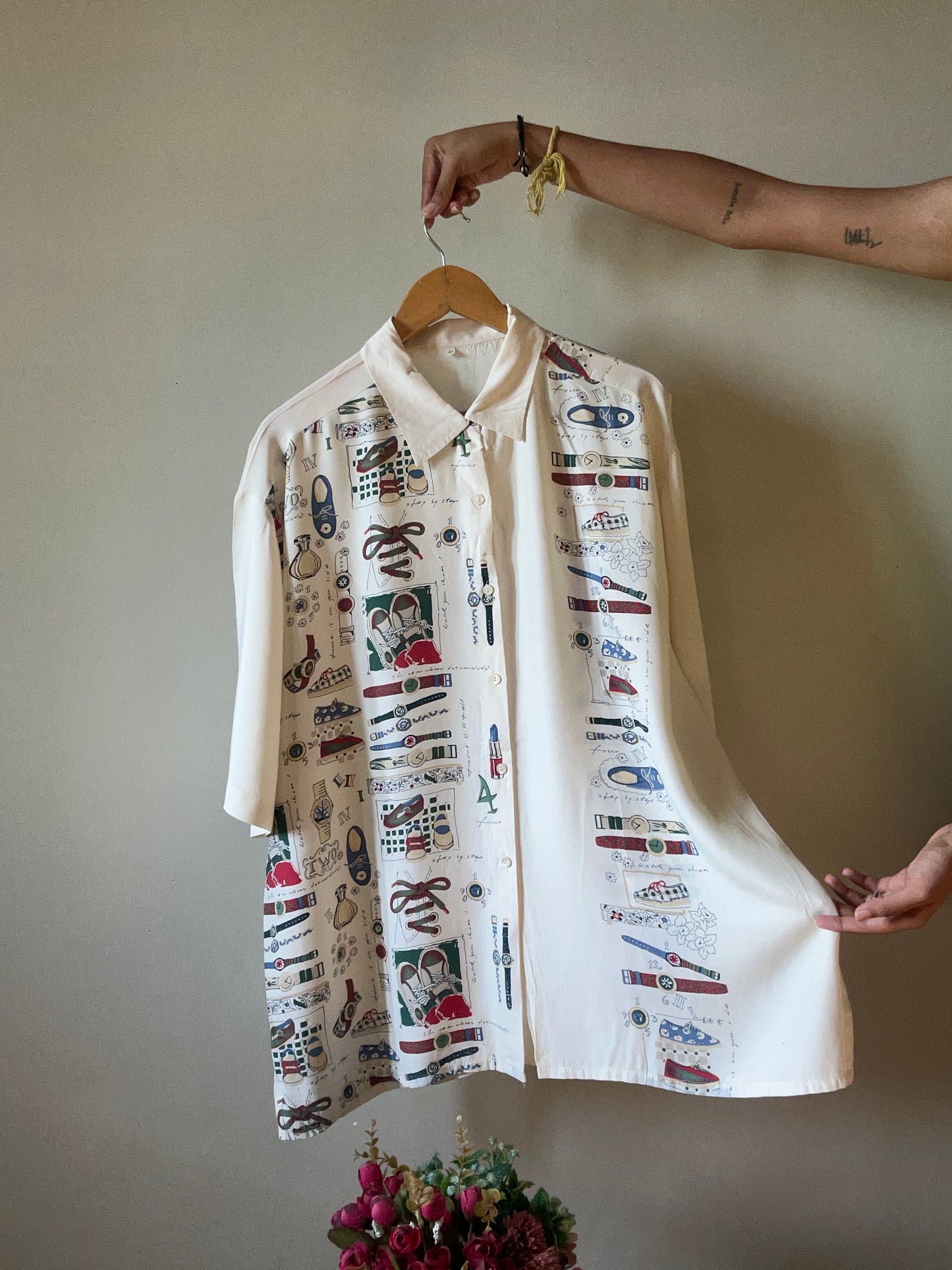 Vintage Abstract Lifestyle Print Shirt