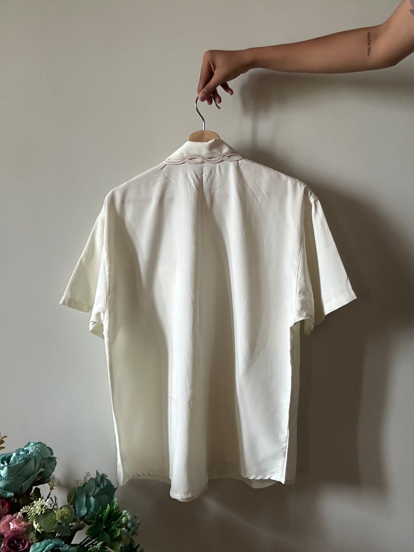 Jiayumei Vintage Embroidered Shirt