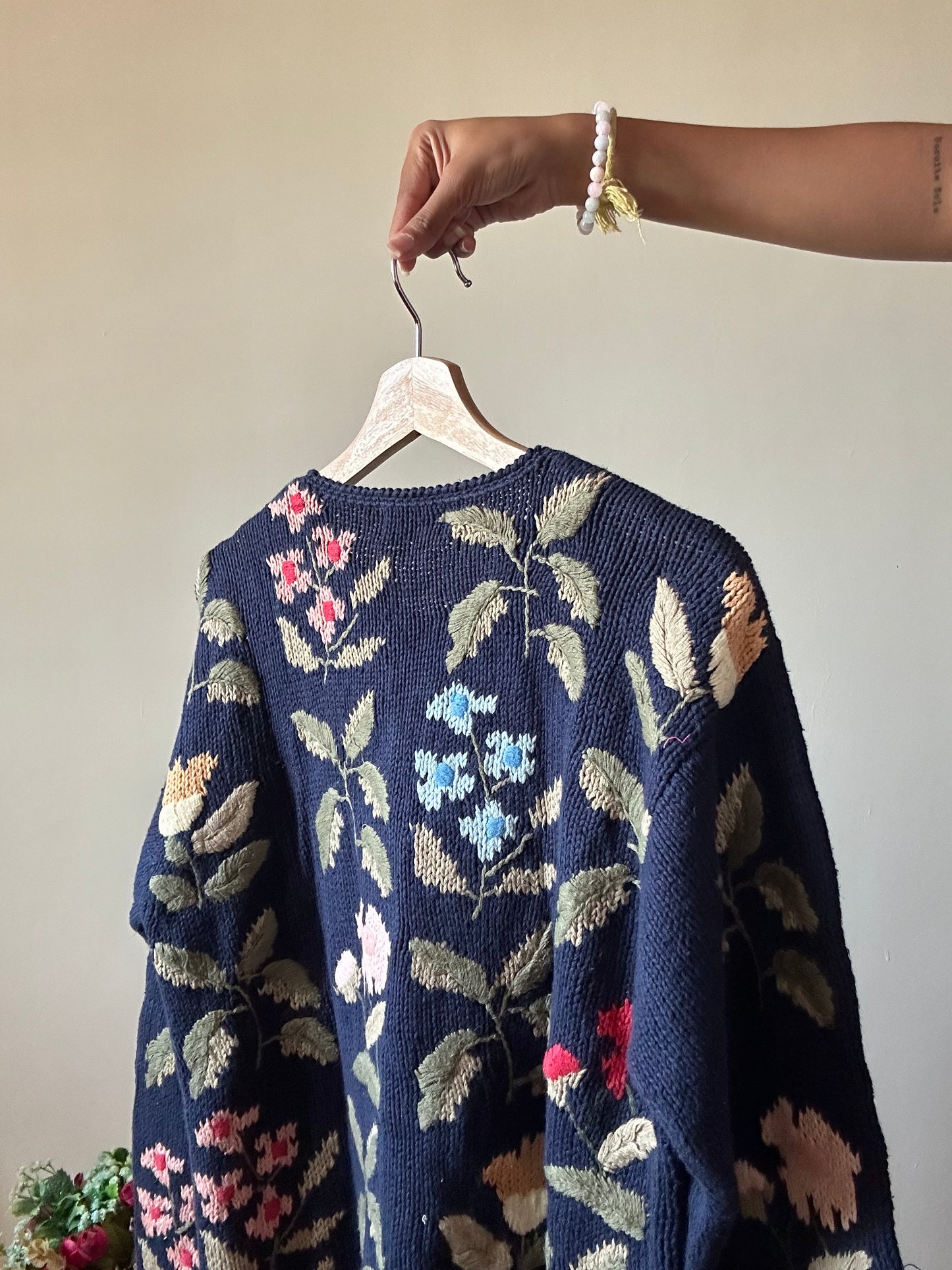 Blue Note Vintage Floral Knit Cardigan