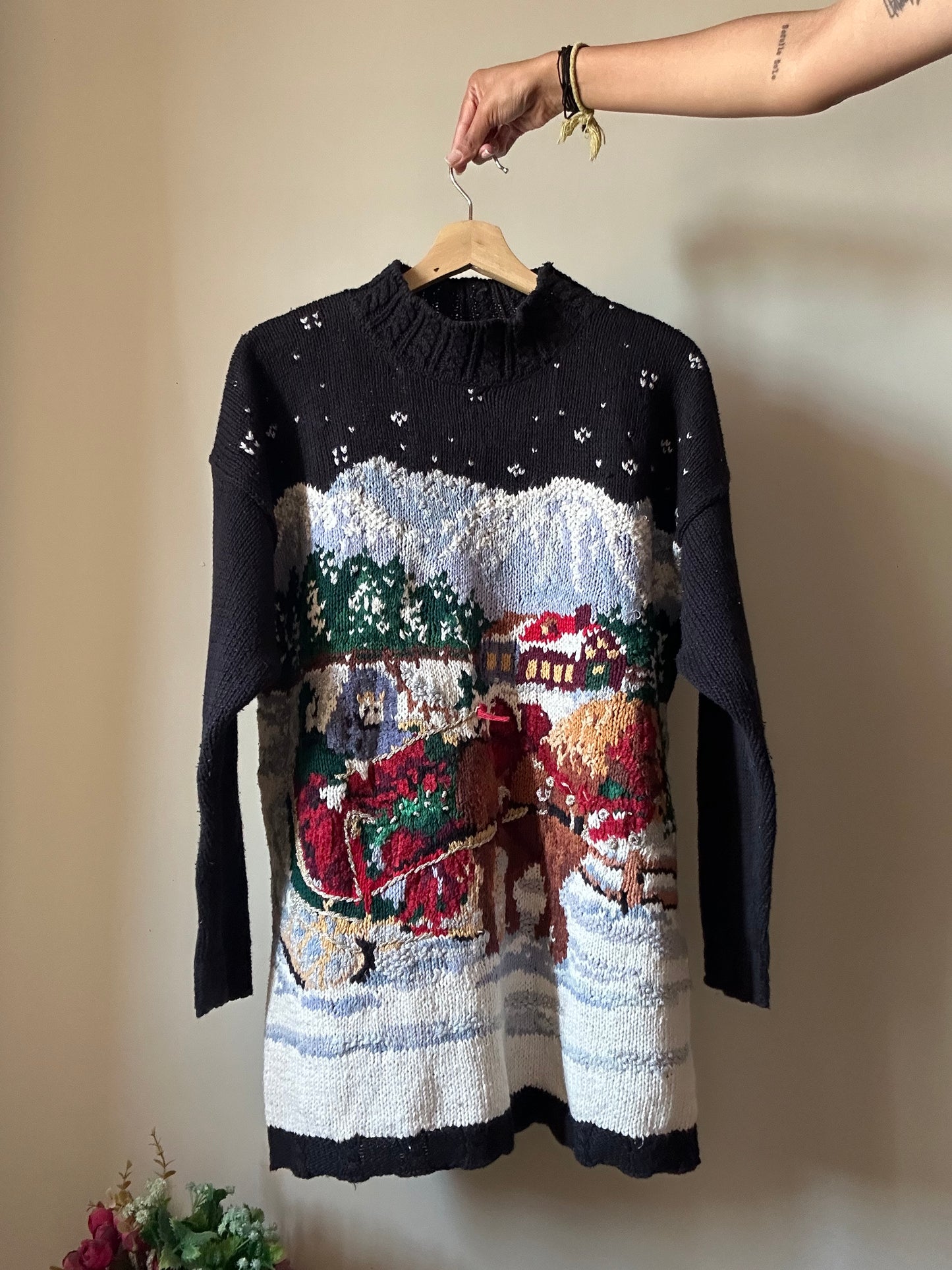 Vintage Tiara Christmas Village Pullover