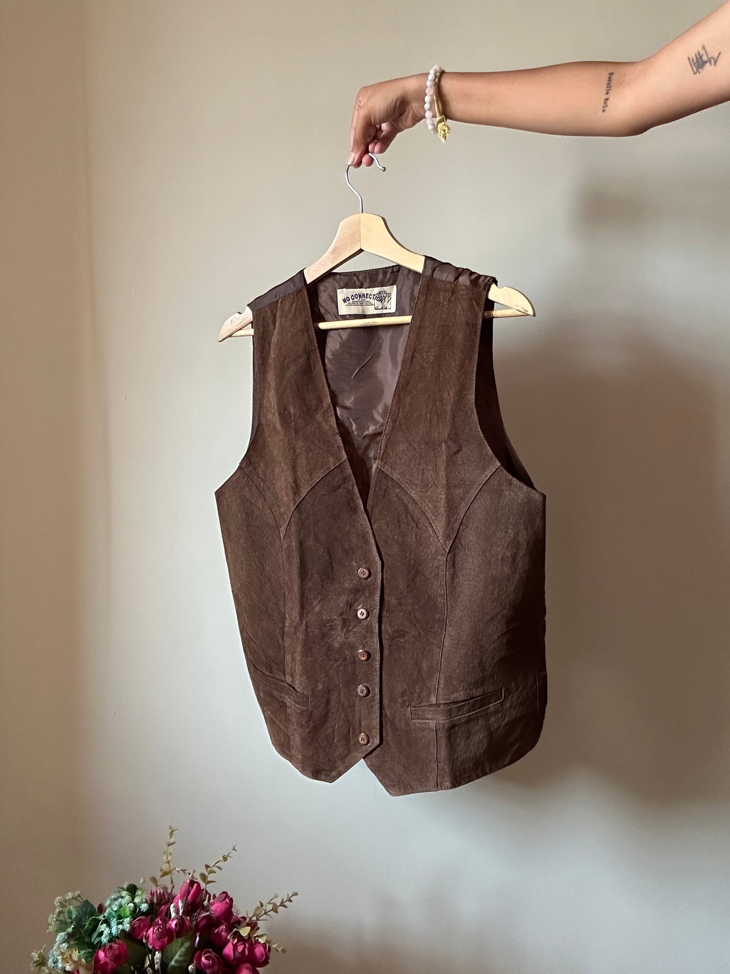 No Connection Vintage Leather Vest