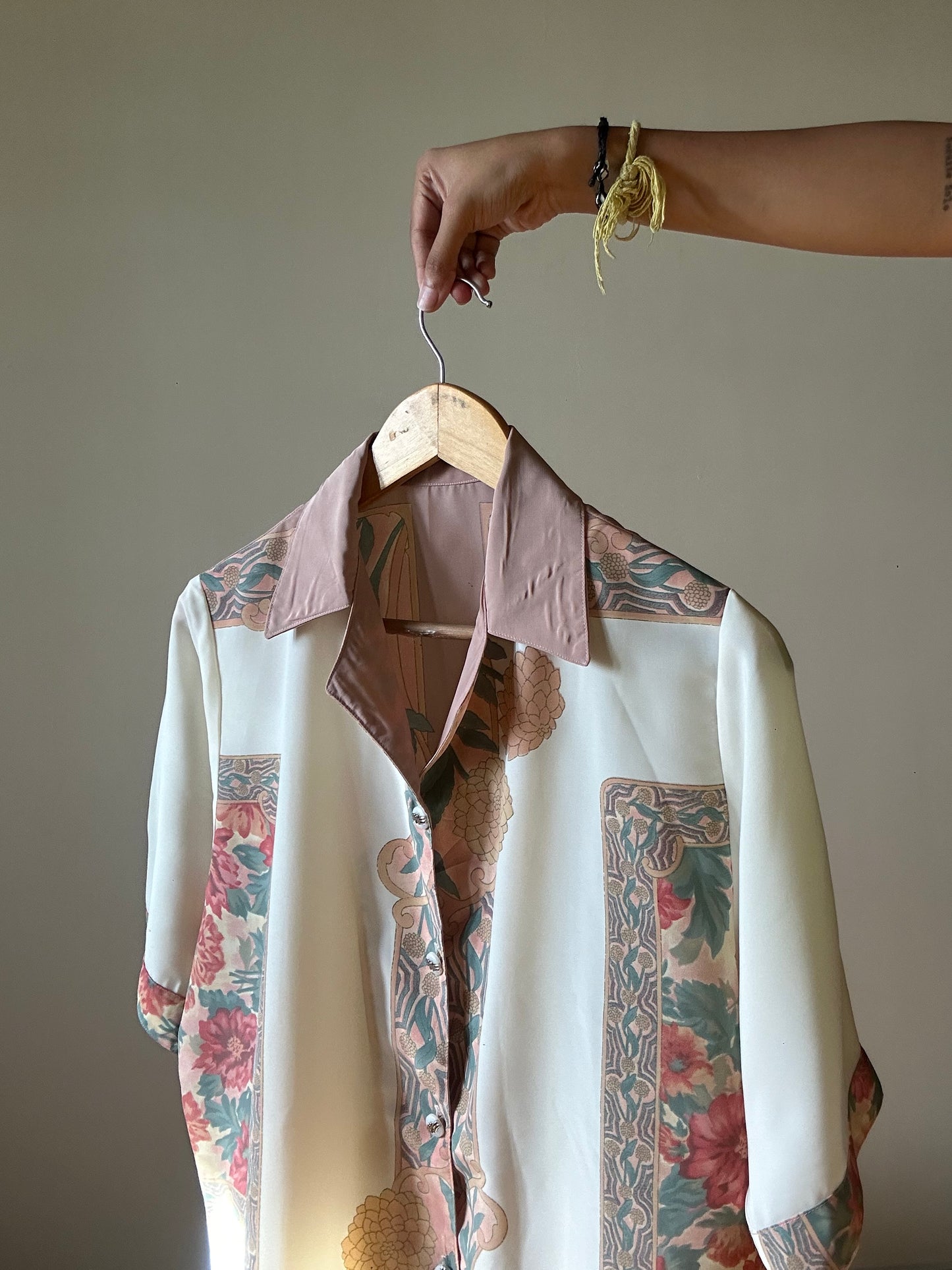 Vintage Abstract English Floral Print Shirt