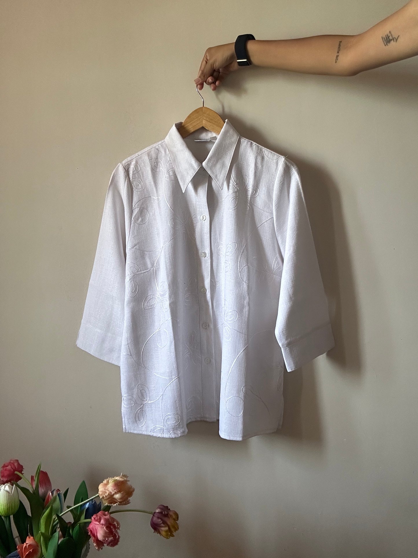 Vintage H-HA Mode Embroidered Shirt