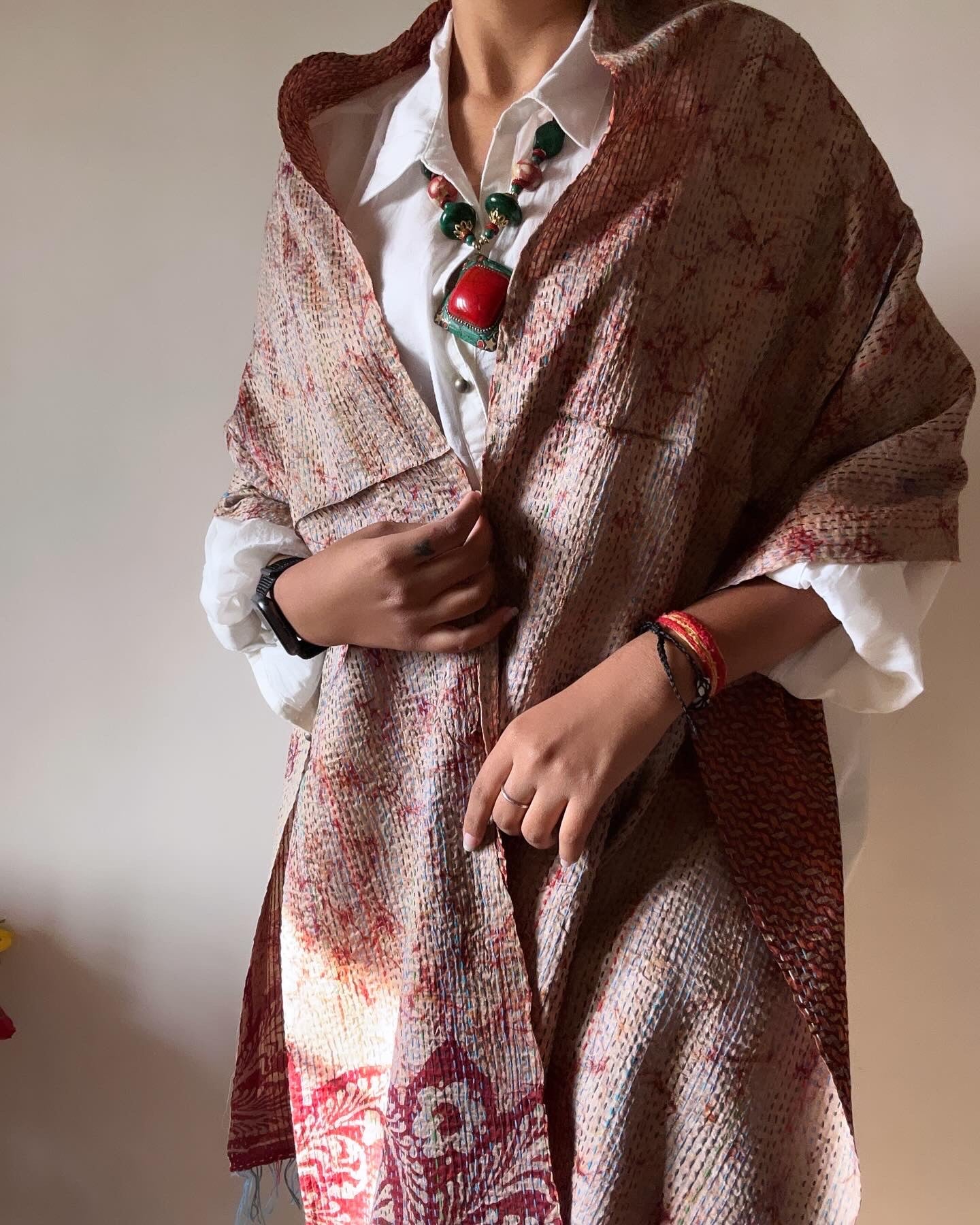 Traditional Multi Print Reversible Stole