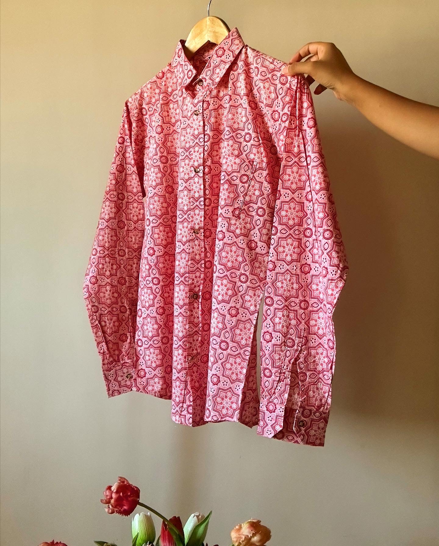 Pink Hand Block Print Shirt