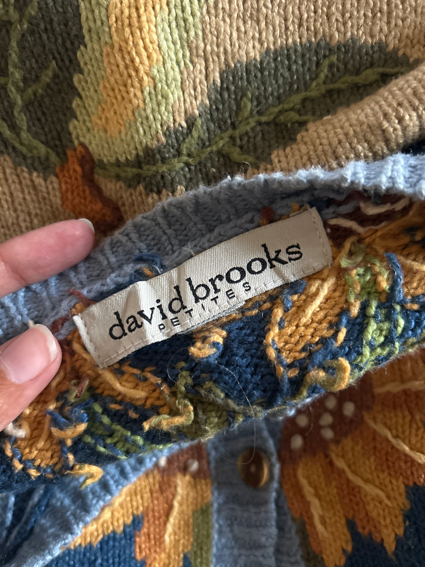 David Brooks Vintage Embroidered Cardigan