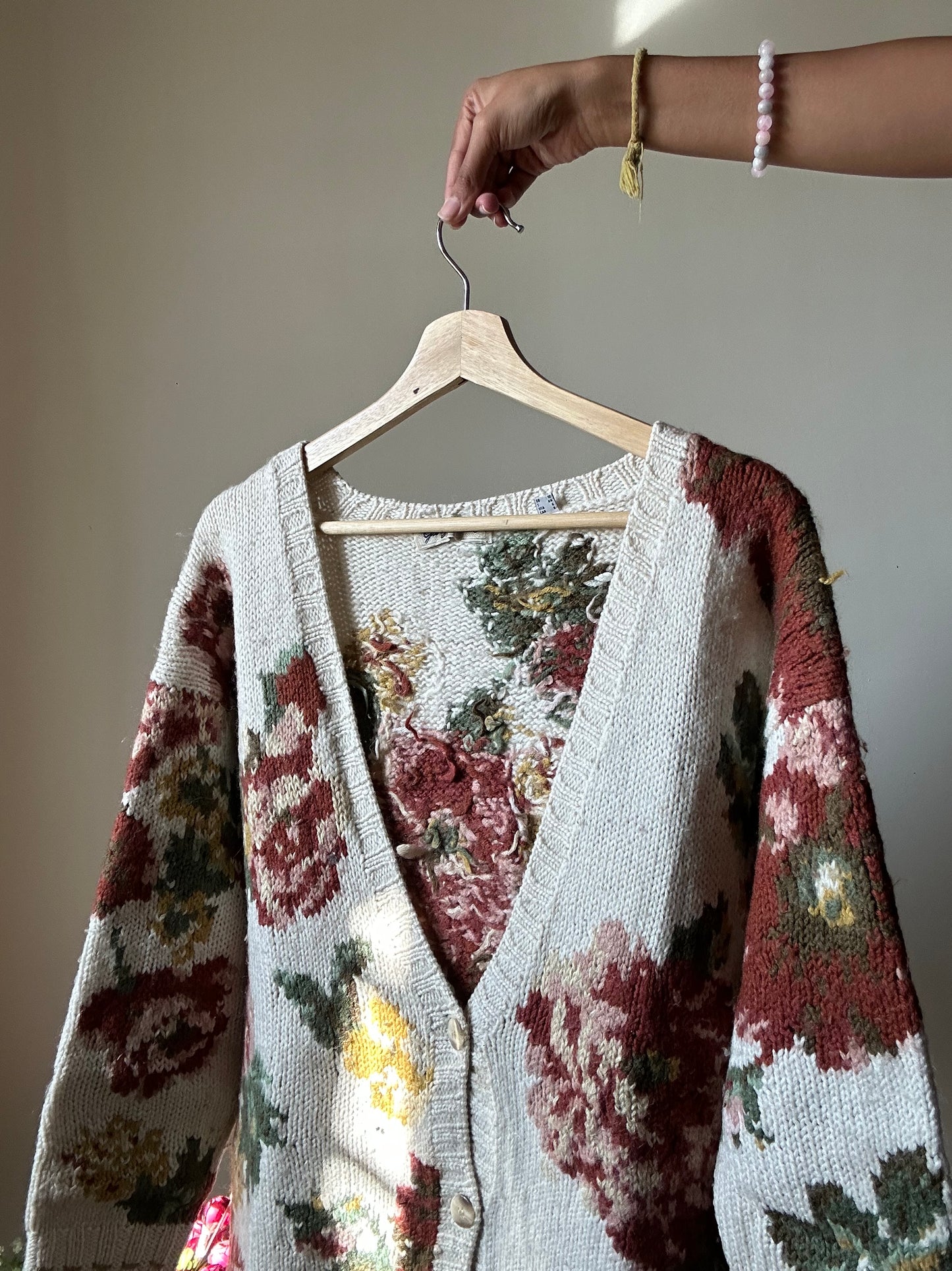 Giorgio Kauter Vintage Hand Knit Floral Cardigan