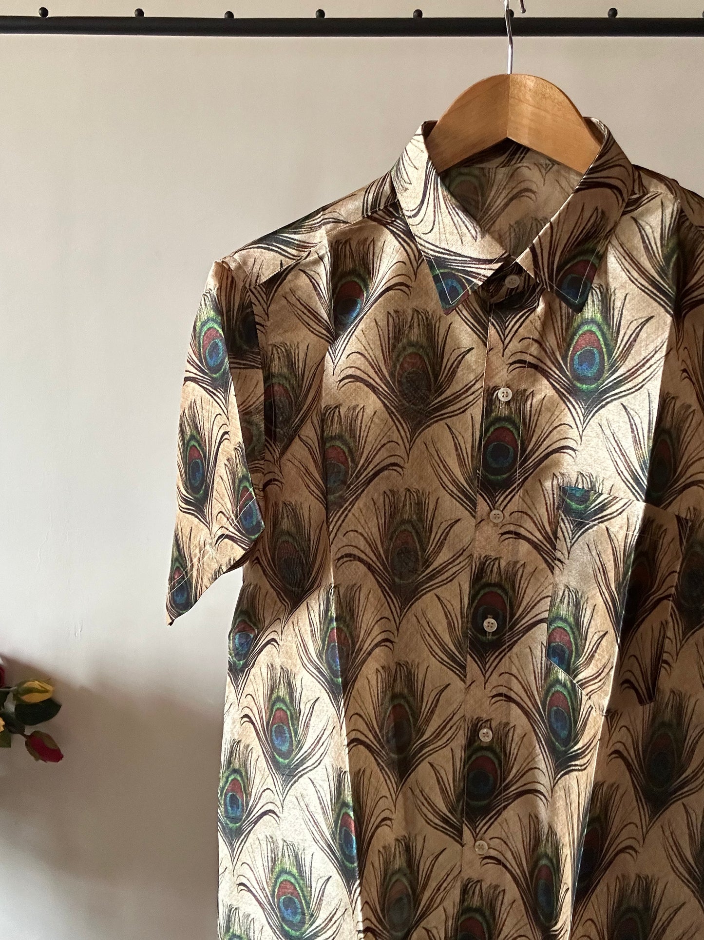 Peacock Feather Tussar Silk Shirt