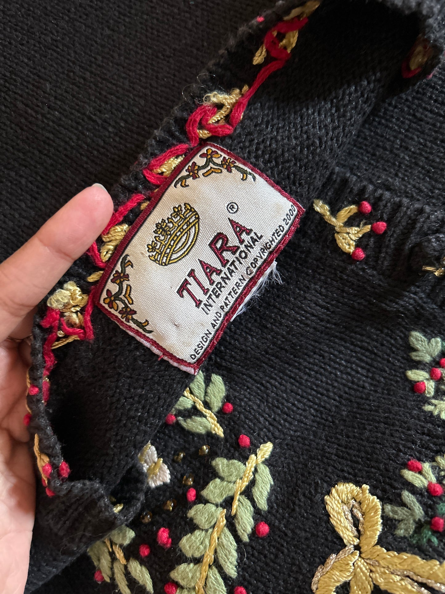 Tiara Beaded and Hand Embroidered My Christmas Cardigan