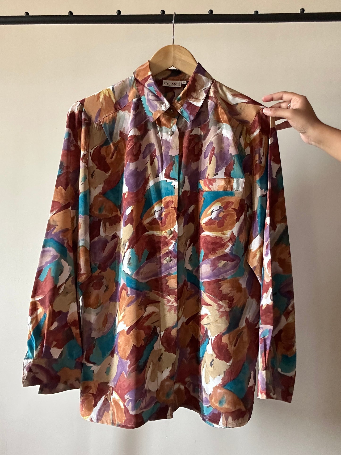 Vintage Delmod International Abstract Print Shirt