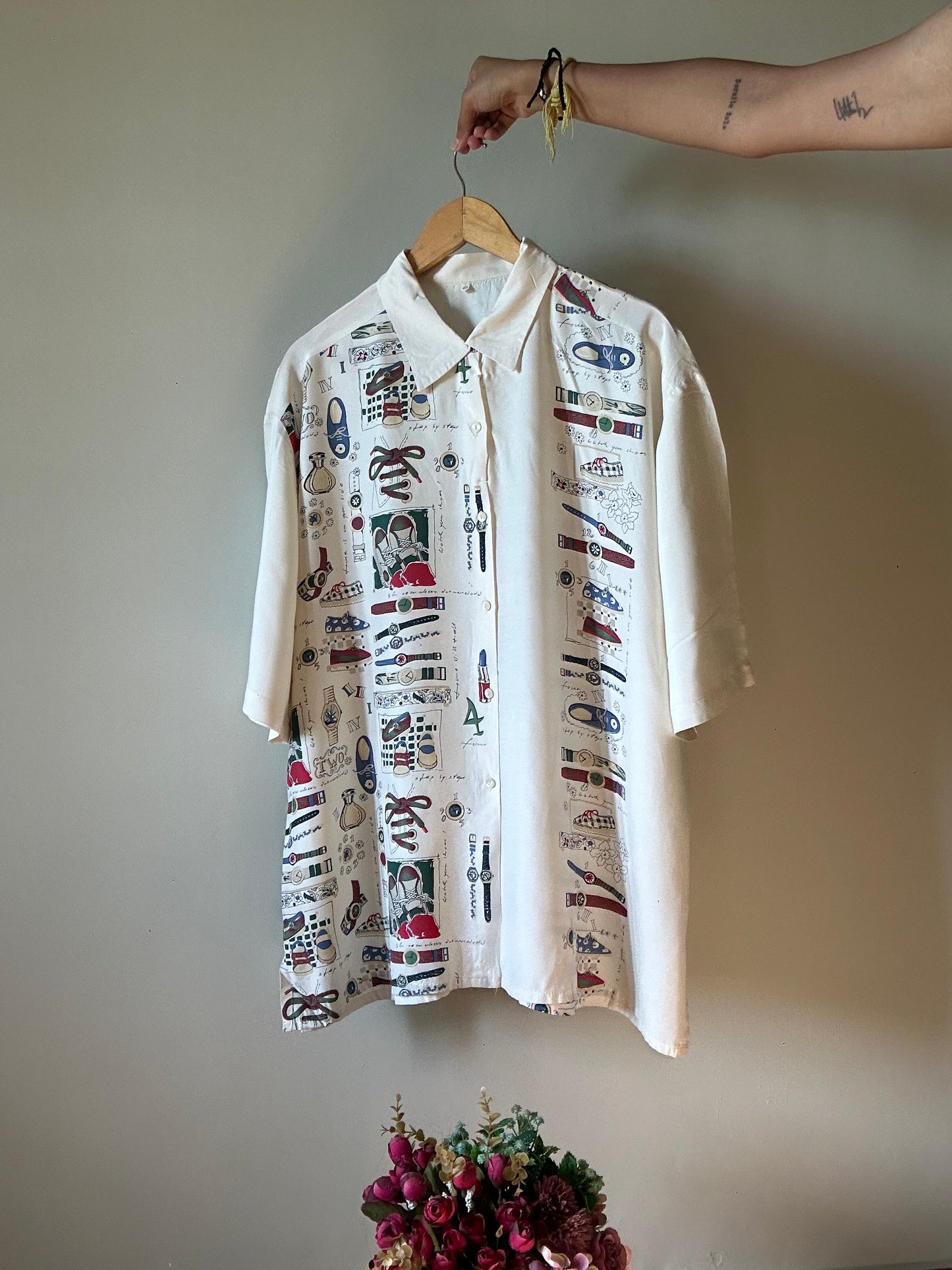 Vintage Abstract Lifestyle Print Shirt