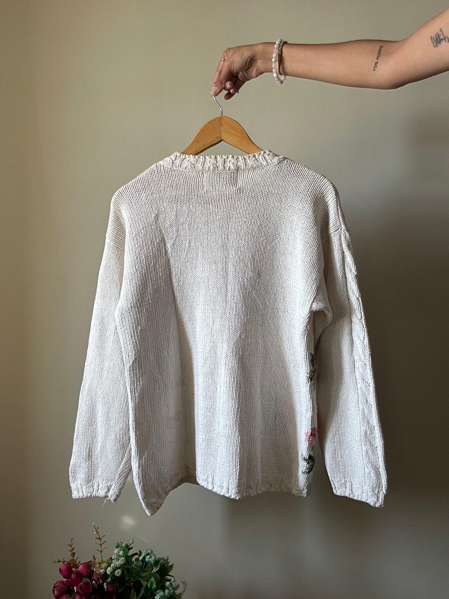 Crystal Kobe Vintage Hand Embroidered Pullover