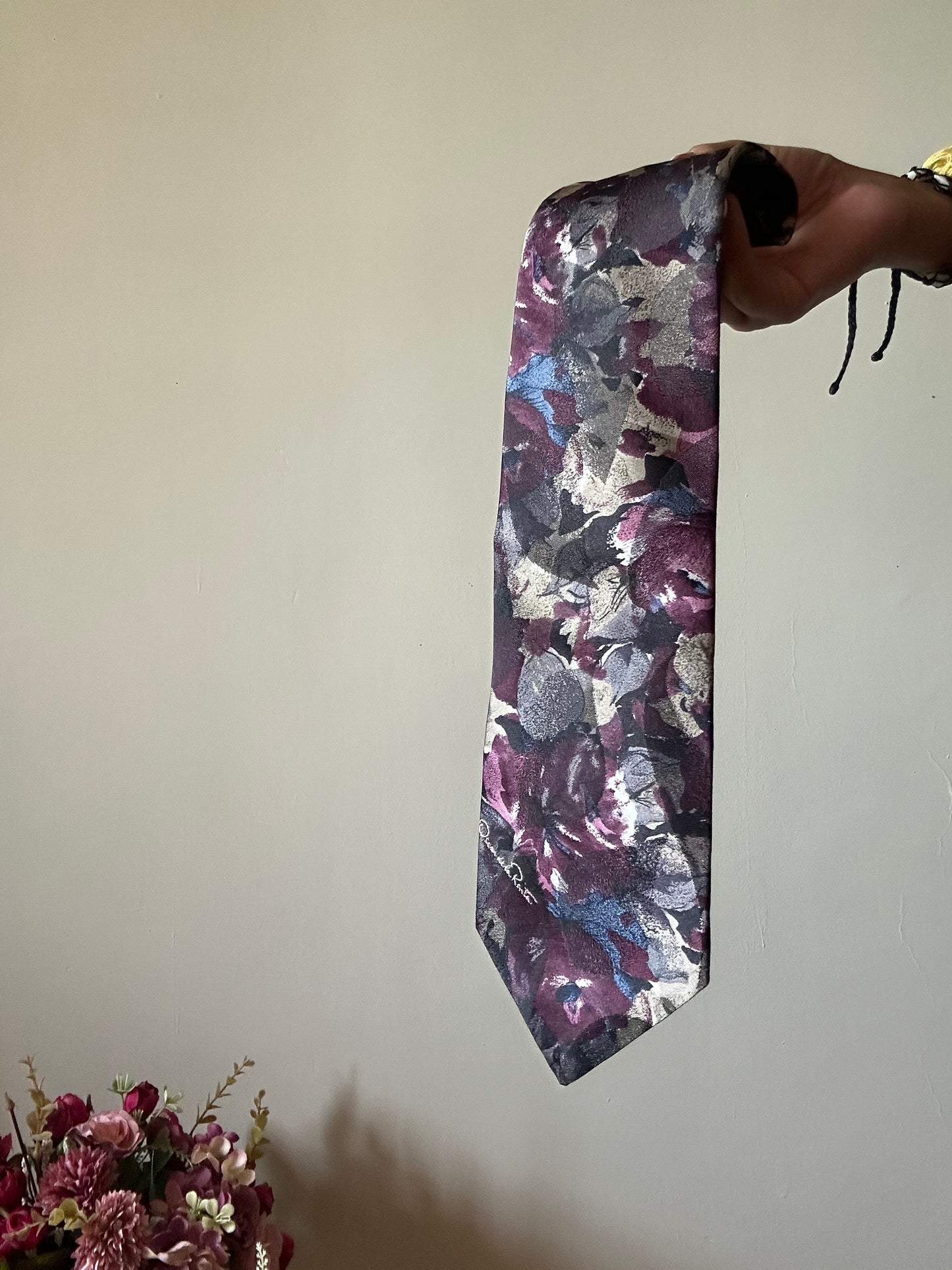 Oscar De La Renta Studios Vintage Floral Tie