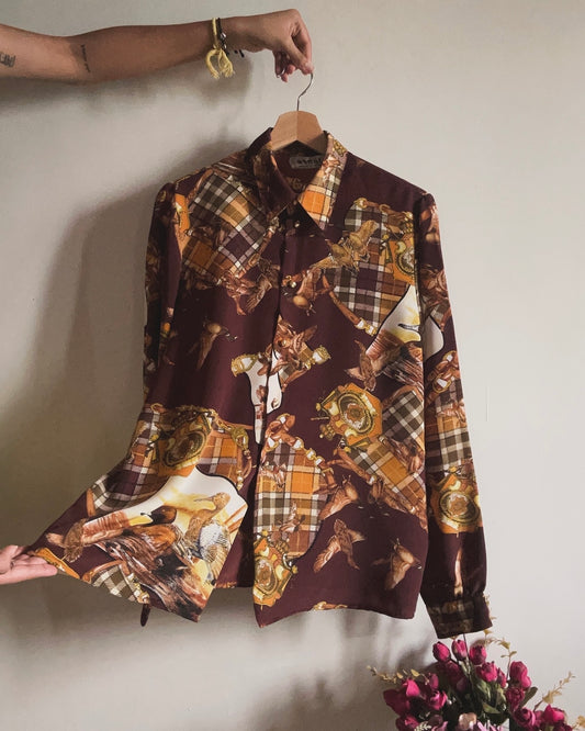 Blanca Vintage Abstract Print Shirt