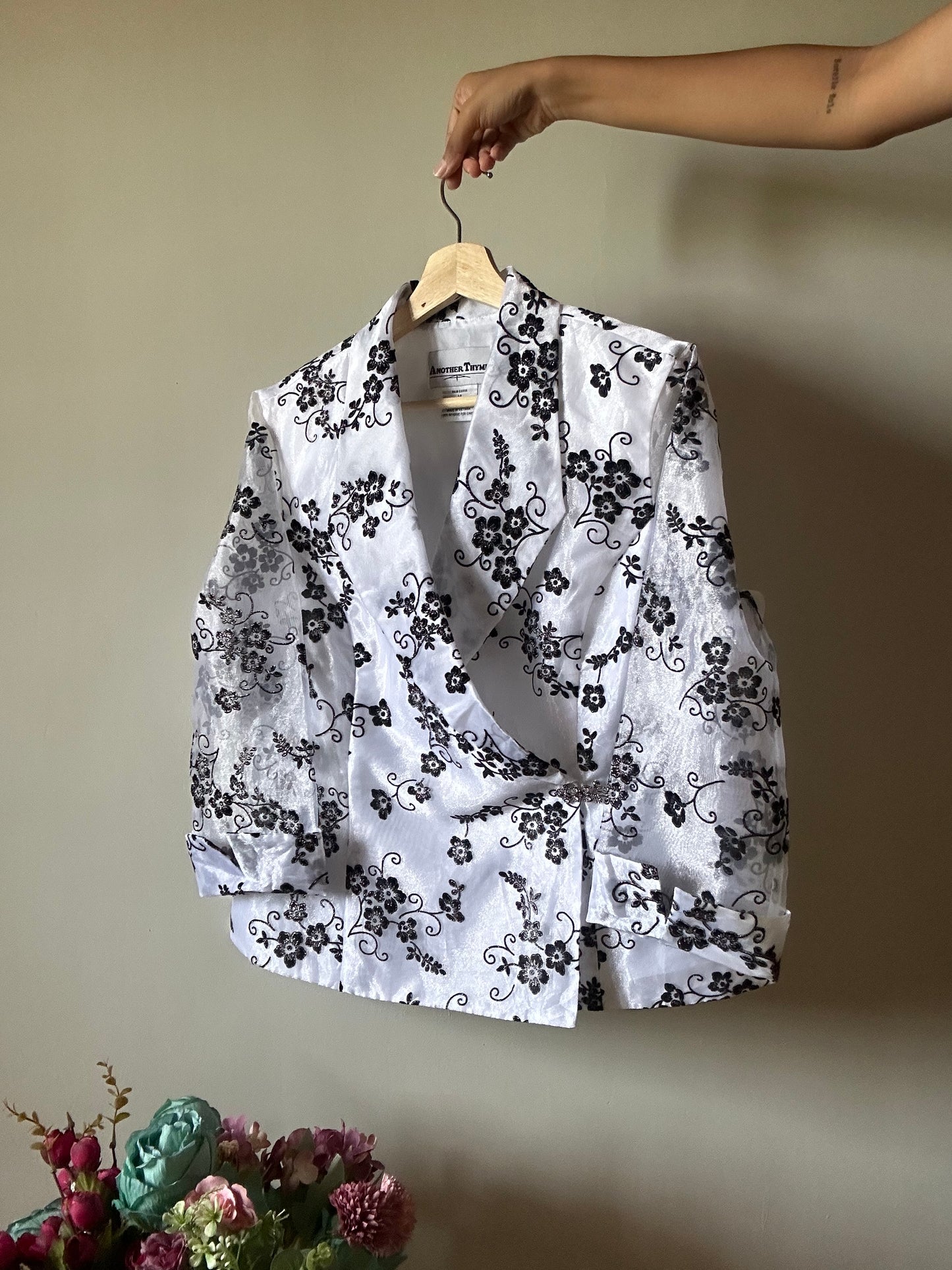 Another Thyme Organza Floral Blazer