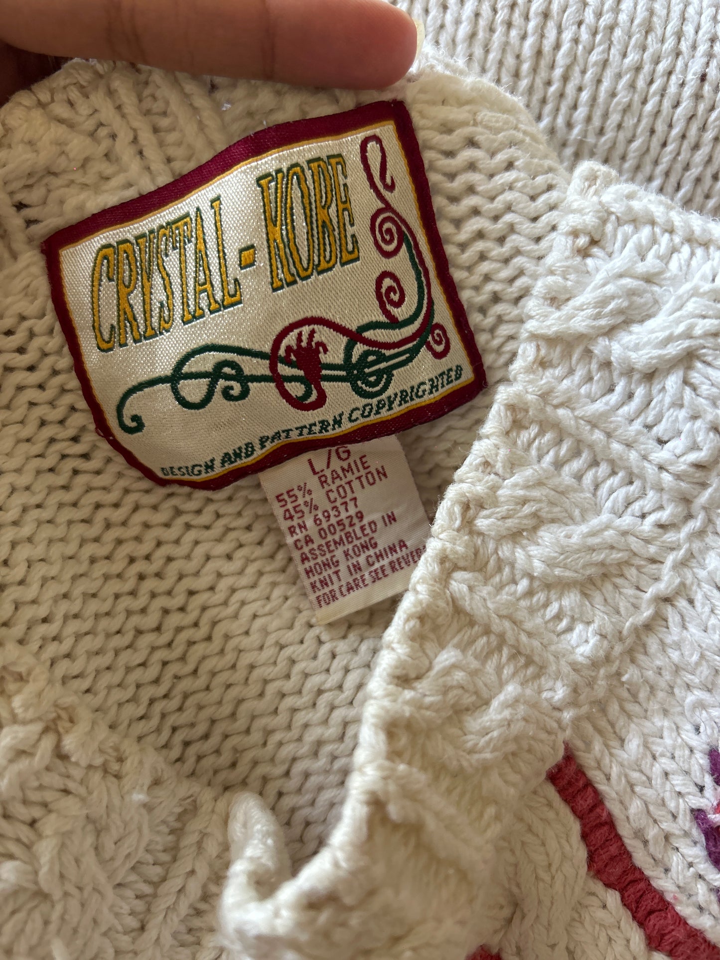 Crystal Kobe Vintage Hand Embroidered Pullover