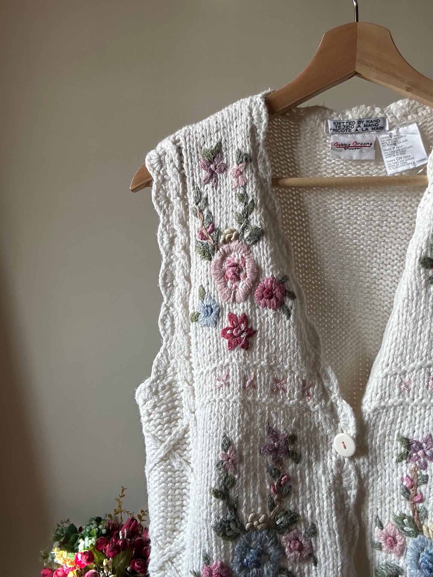 Bobbie Brooks Vintage Hand Knit Sweet Vest