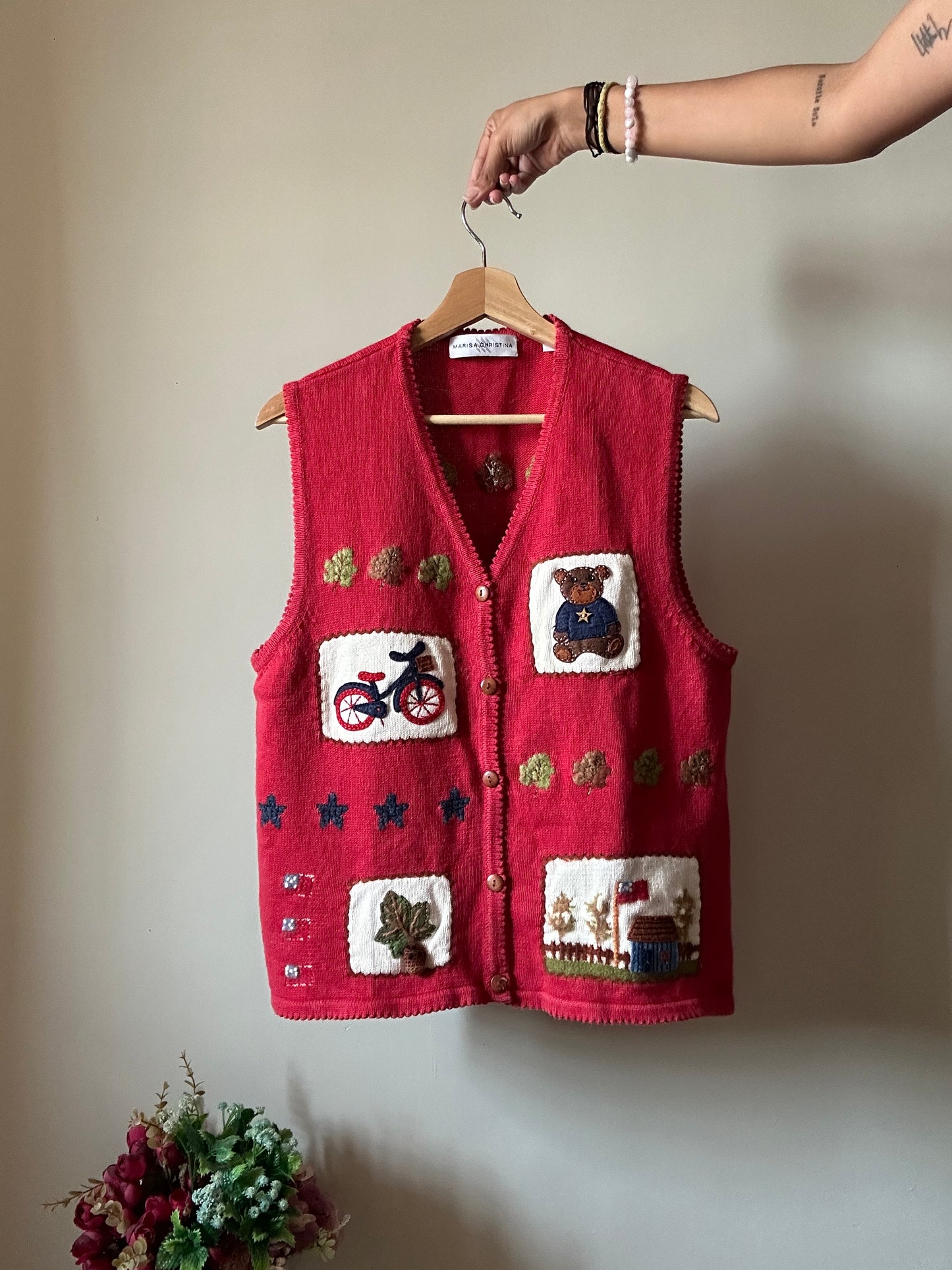 Marisa Christina Vintage Patchwork and Embroidered Vest