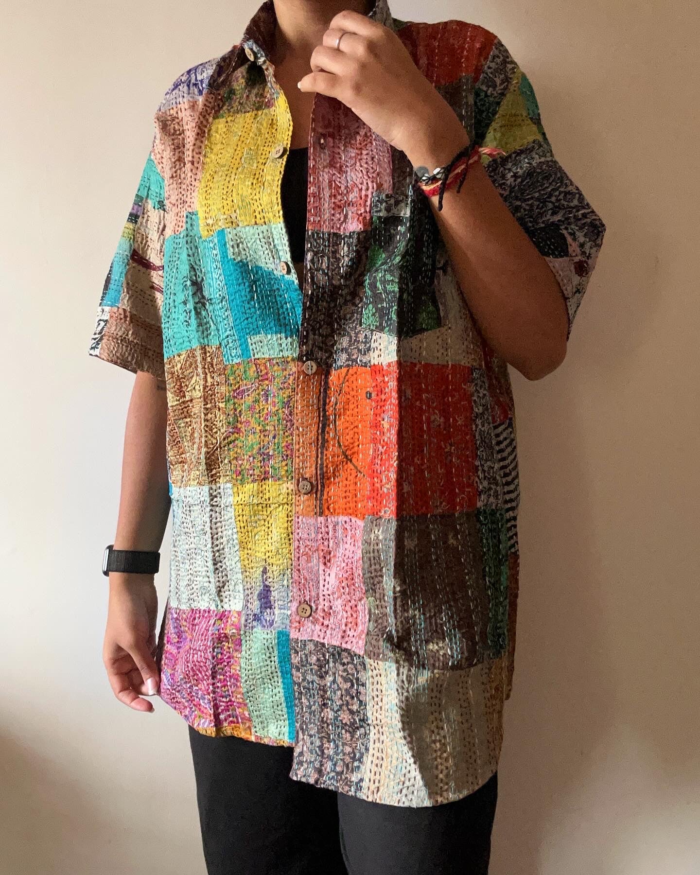 Traditional Overload Patch Work Kantha Embroidery Shirt