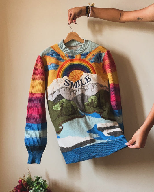 Vintage Smile Embroidered Pullover