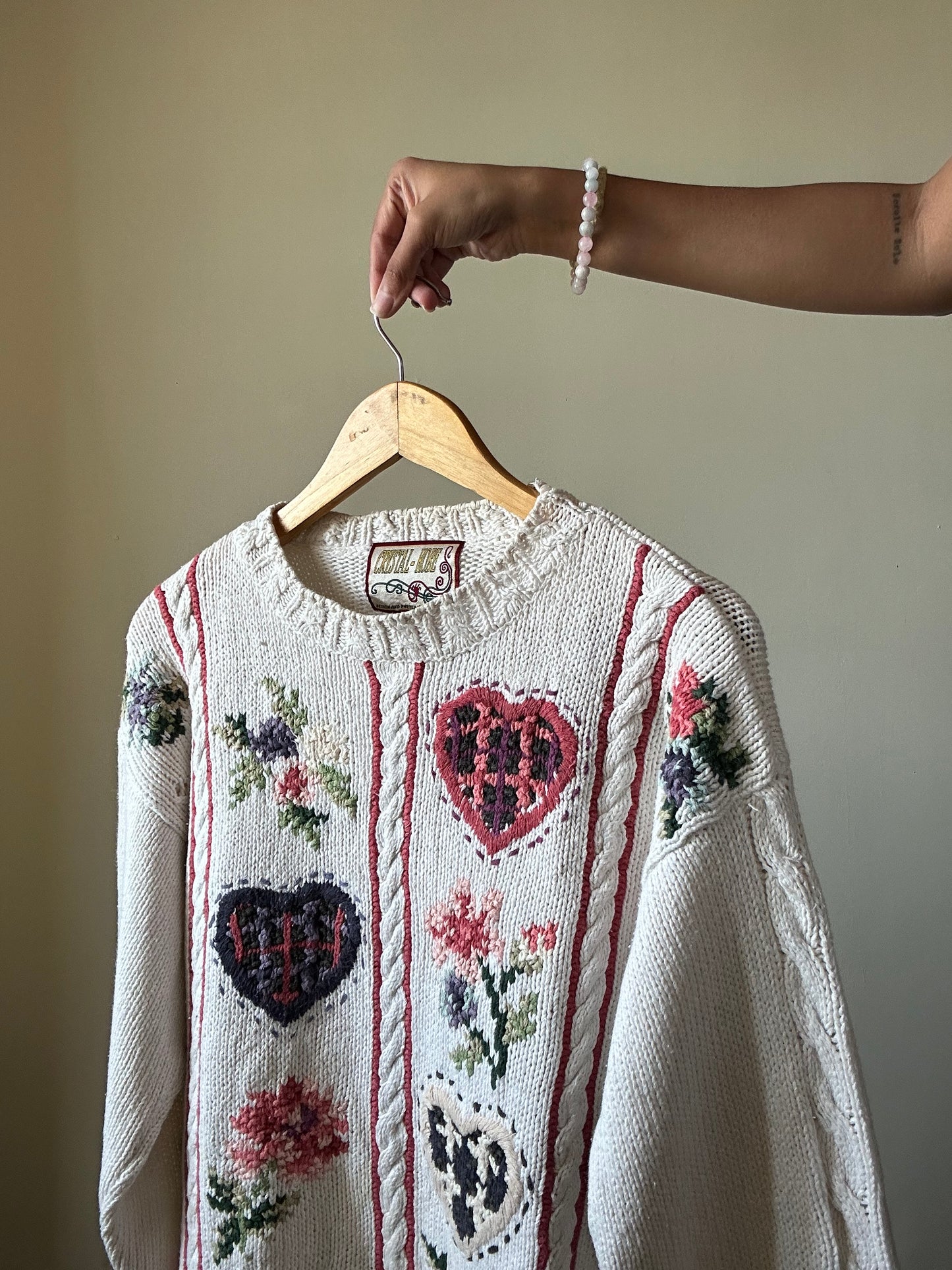 Crystal Kobe Vintage Hand Embroidered Pullover