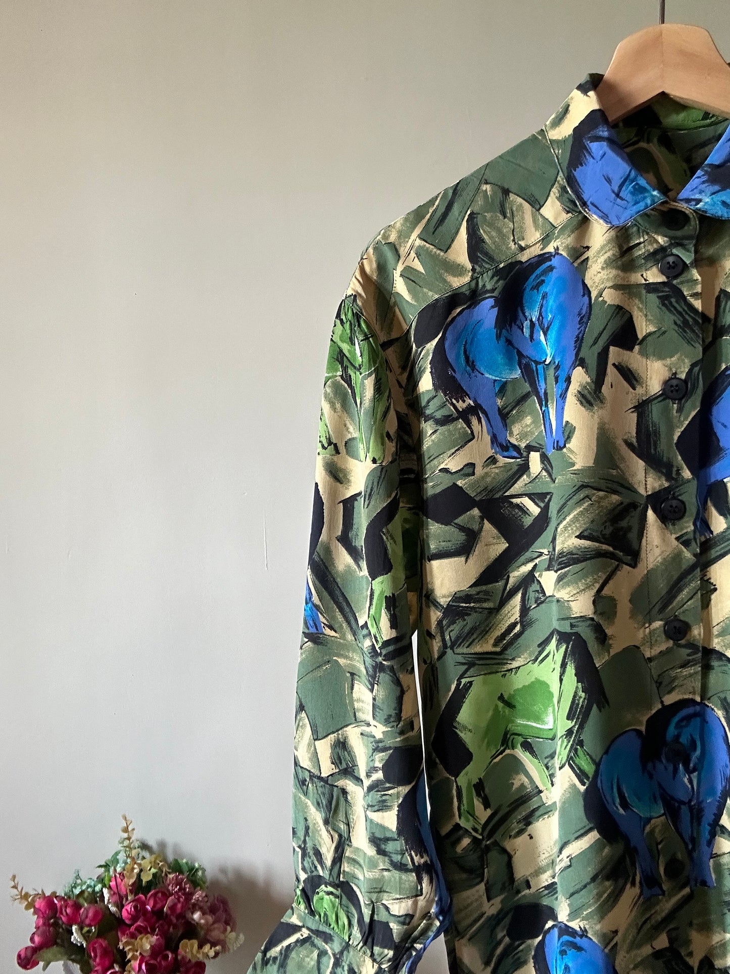 Vintage Abstract Pure Silk Shirt