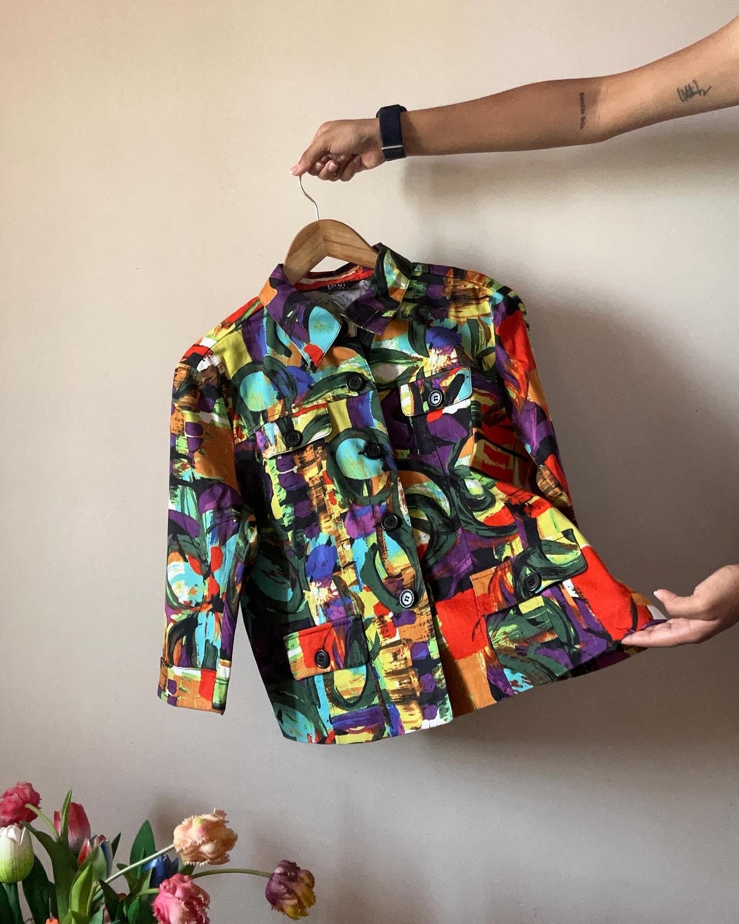 Vintage Toni Morgan Abstract Print Shirt