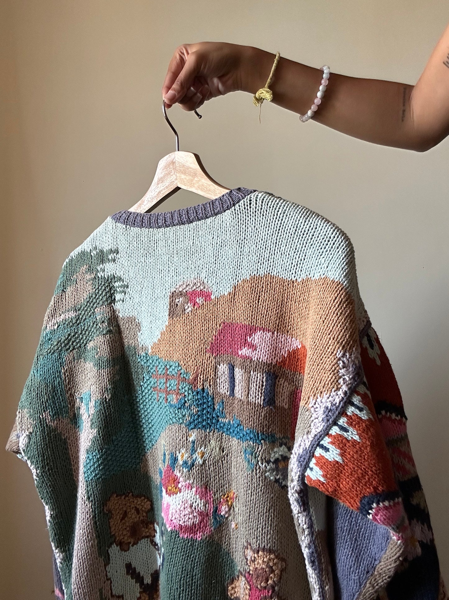 Together Vintage Cardigan With Teddy Bear and Floral Embroidery