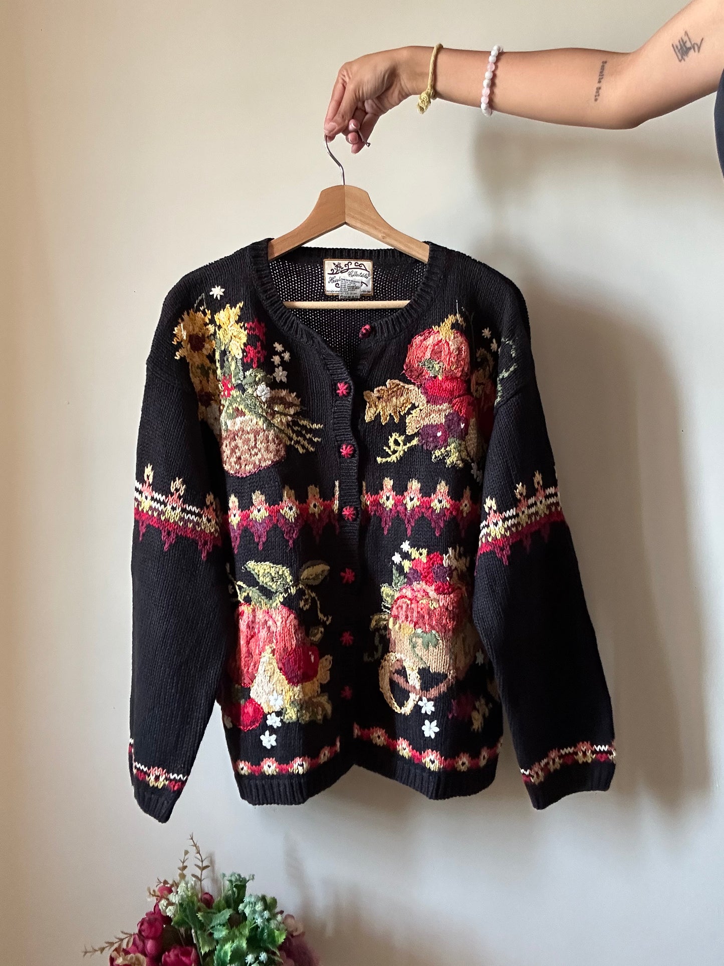 Heirloom Collectibles Vintage Hand Embroidered Cardigan