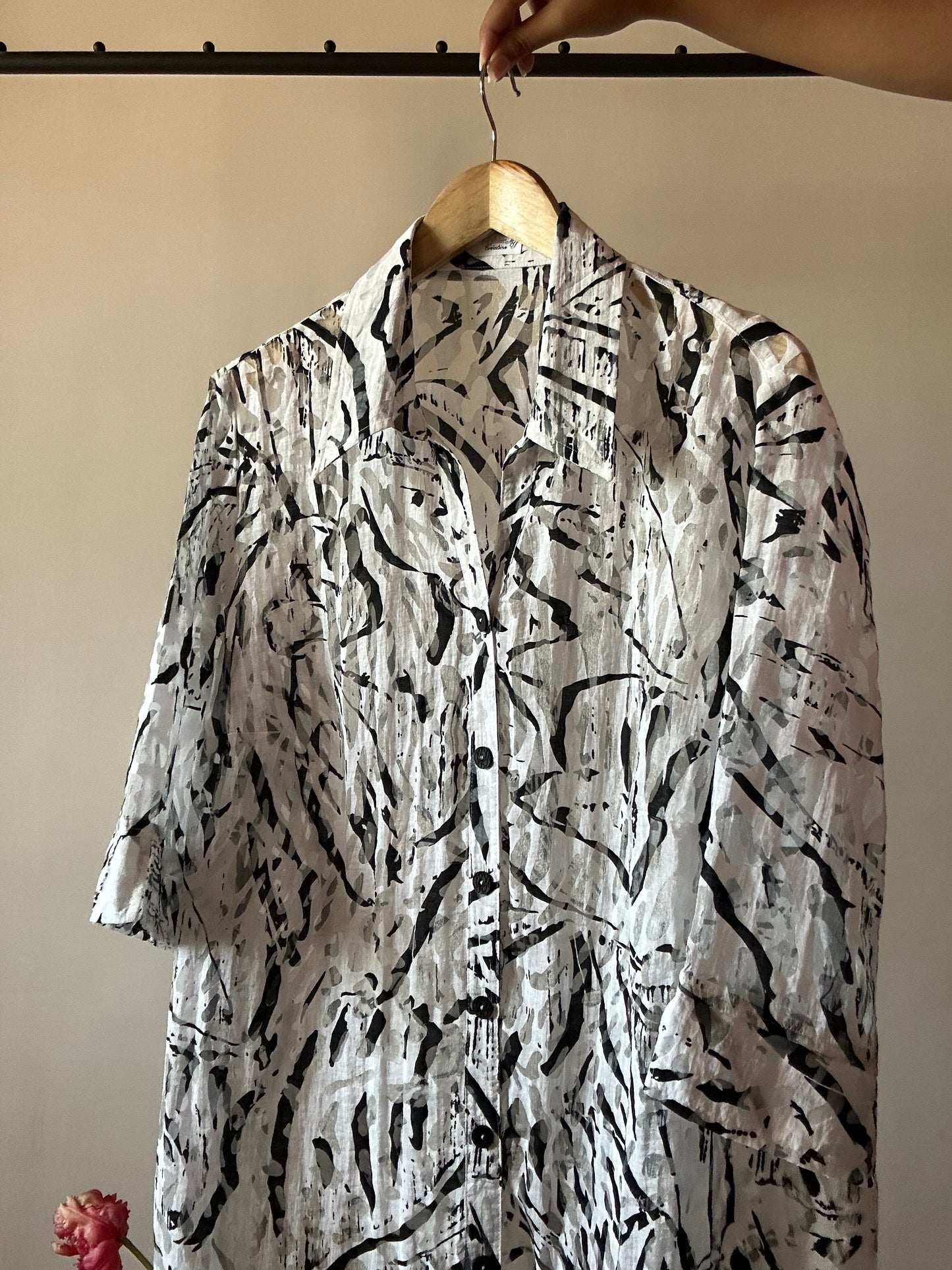 Vintage Semi Sheer Zebra Print Shirt