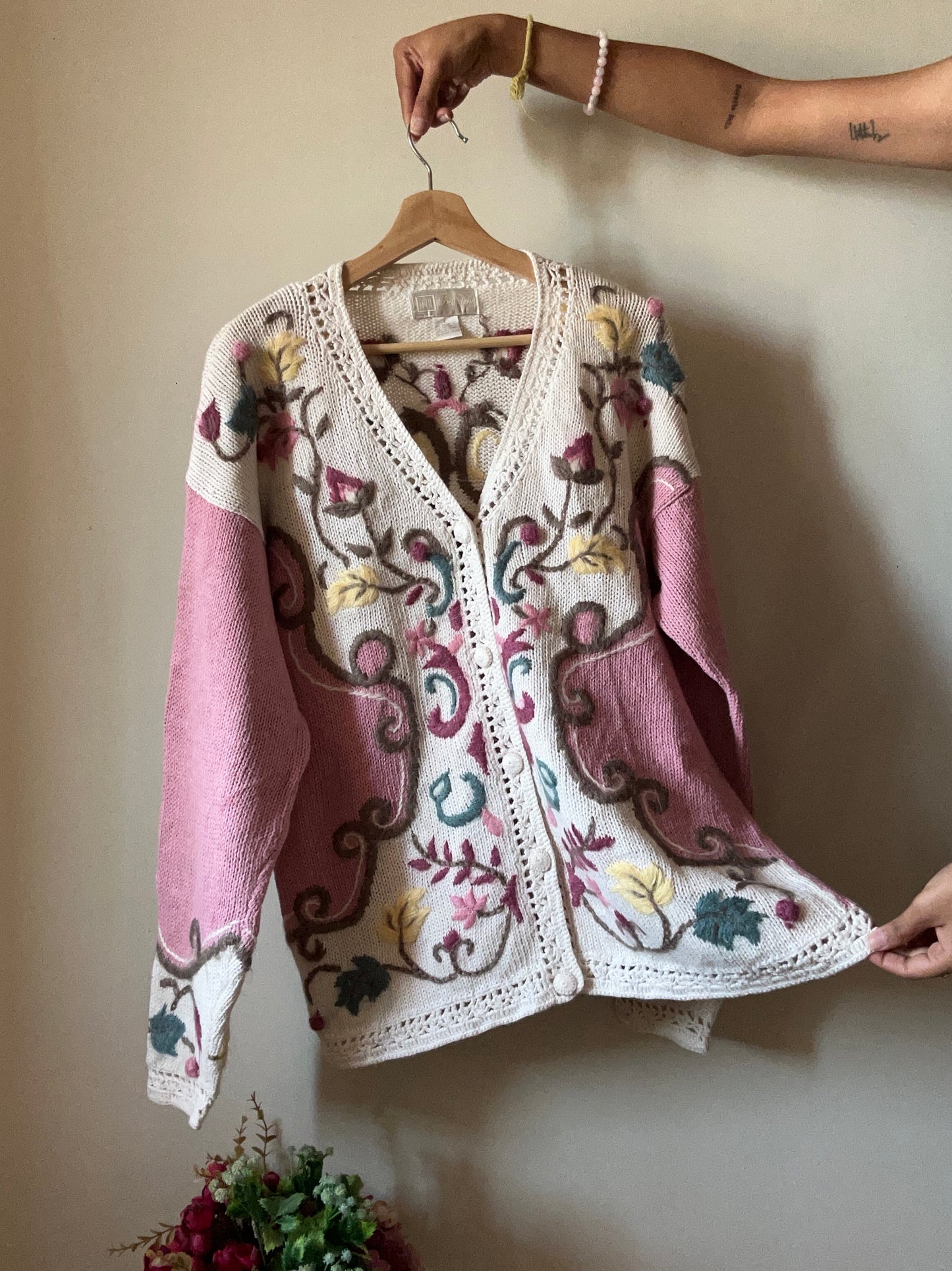 Vintage Distinctions Vintage All Embroidered Cardigan