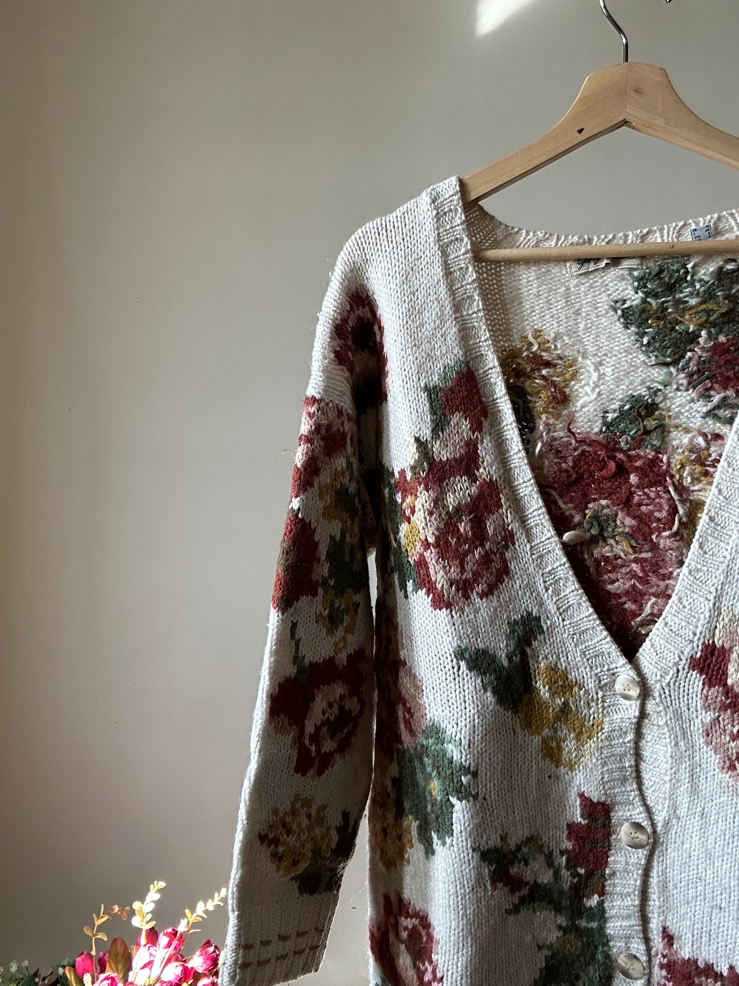 Giorgio Kauter Vintage Hand Knit Floral Cardigan