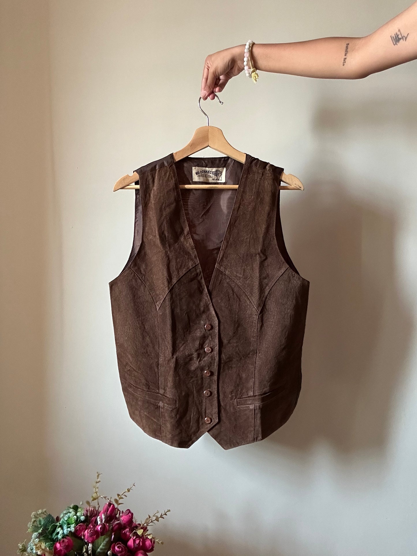 No Connection Vintage Leather Vest