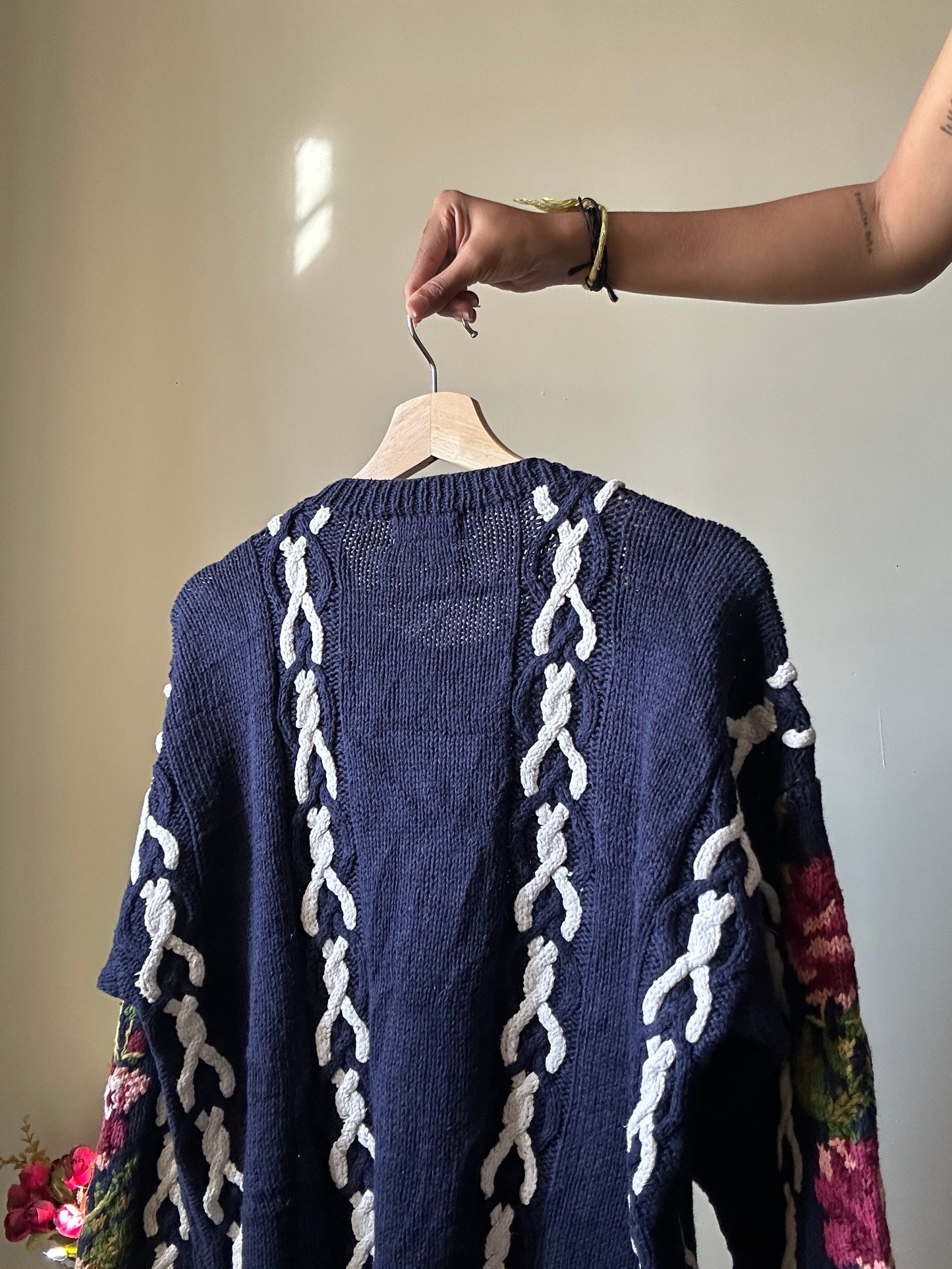 Jennifer Reed Hand Knit Pullover With Embroidery