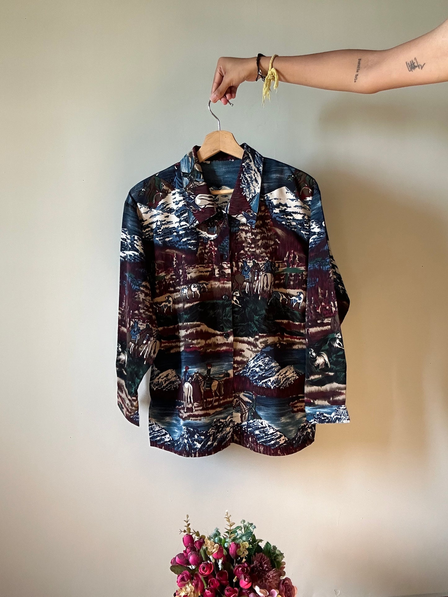 Vintage Mountain life Print Shirt