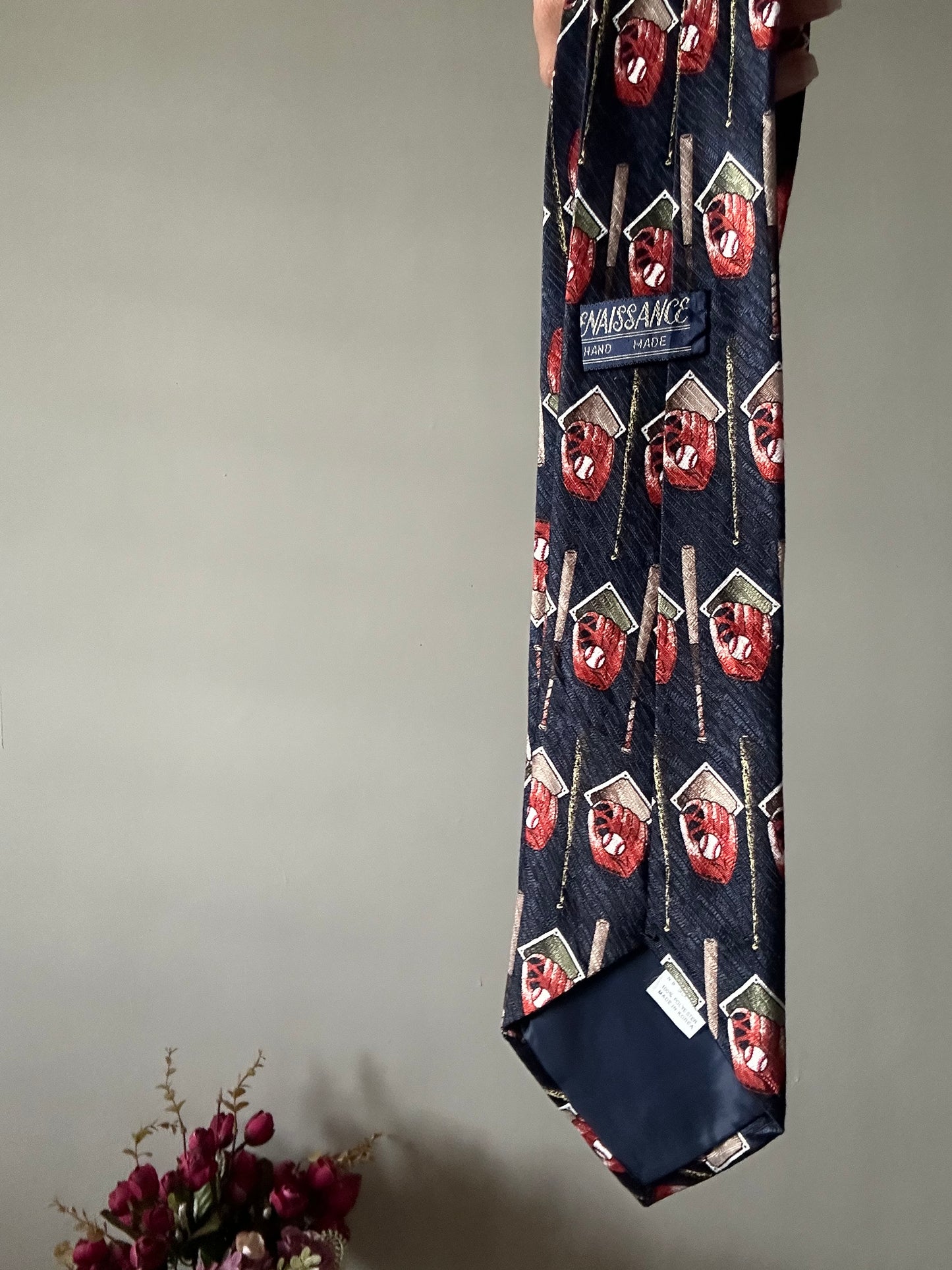 Vintage Handmade Baseball Renaissance Tie